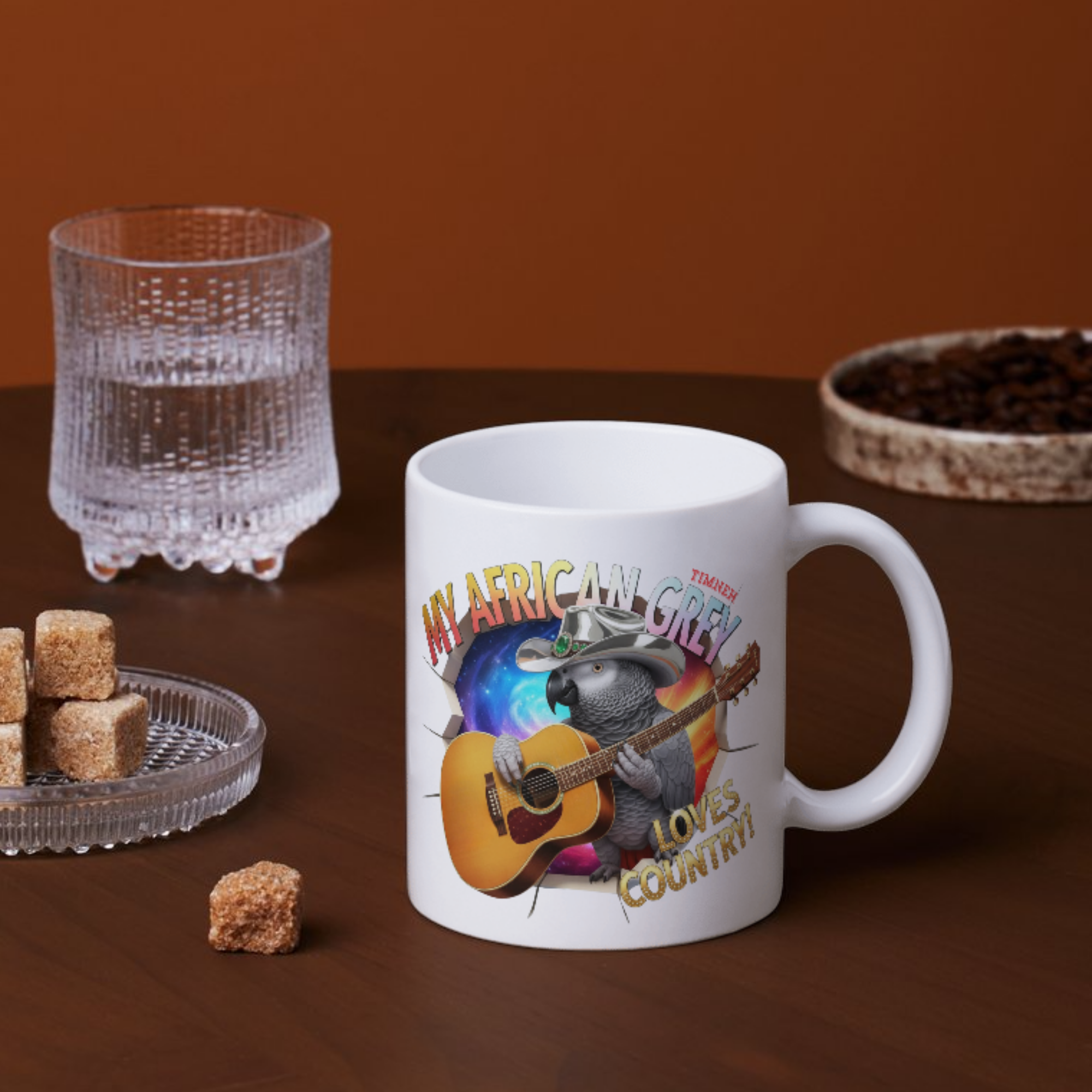 African Grey Timneh Loves Country Mug