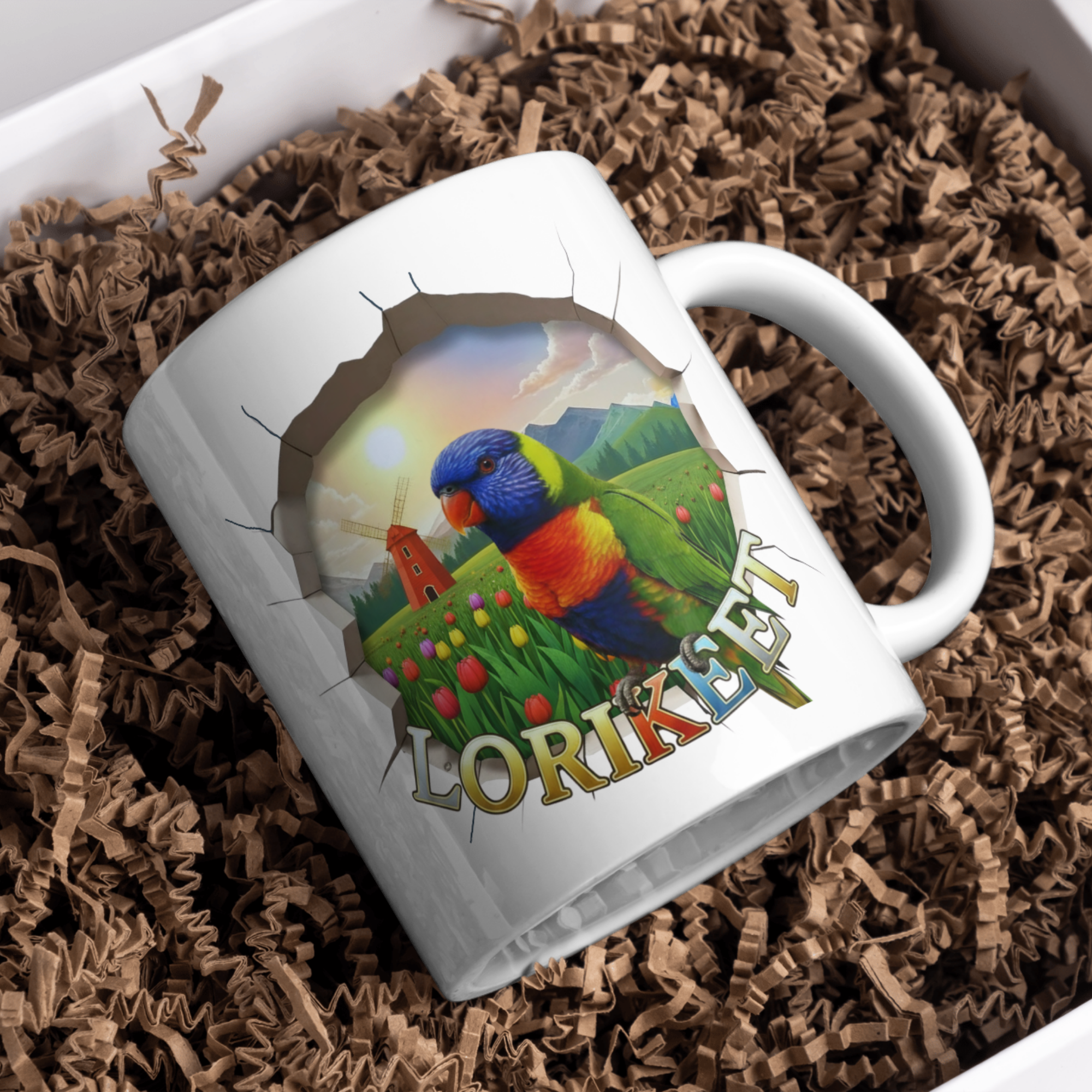 Lorikeet Meadow Scenic Mug