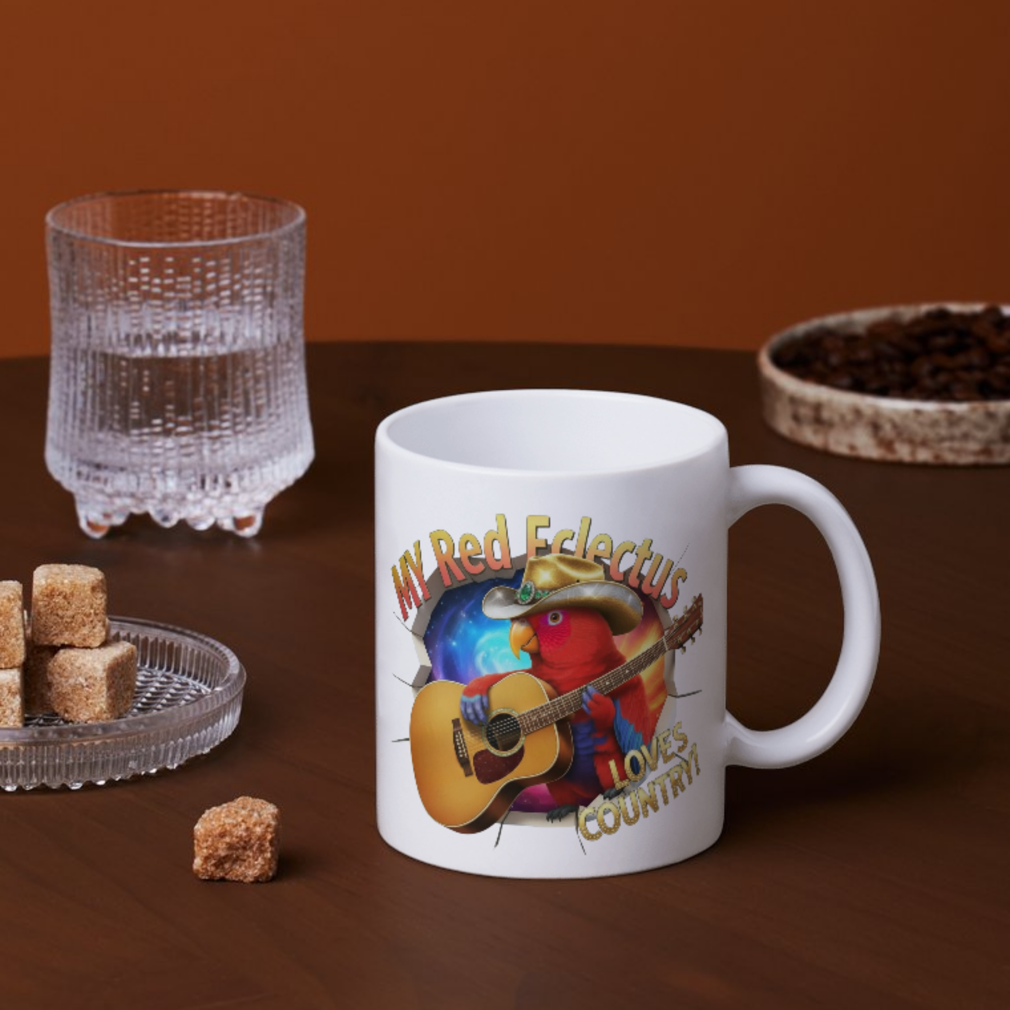 Red Eclectus Loves Country Mug