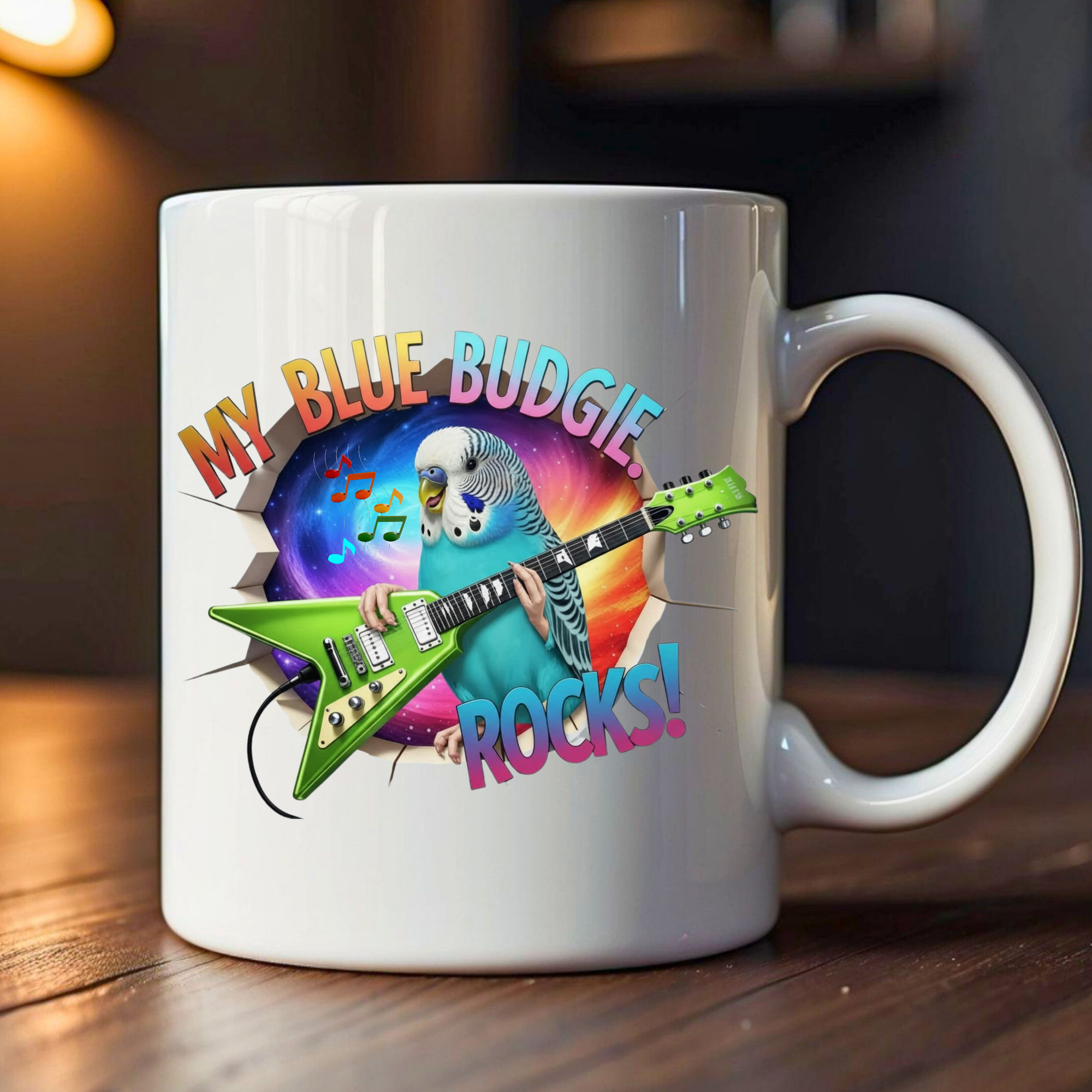 My Blue Budgie Rocks Mug