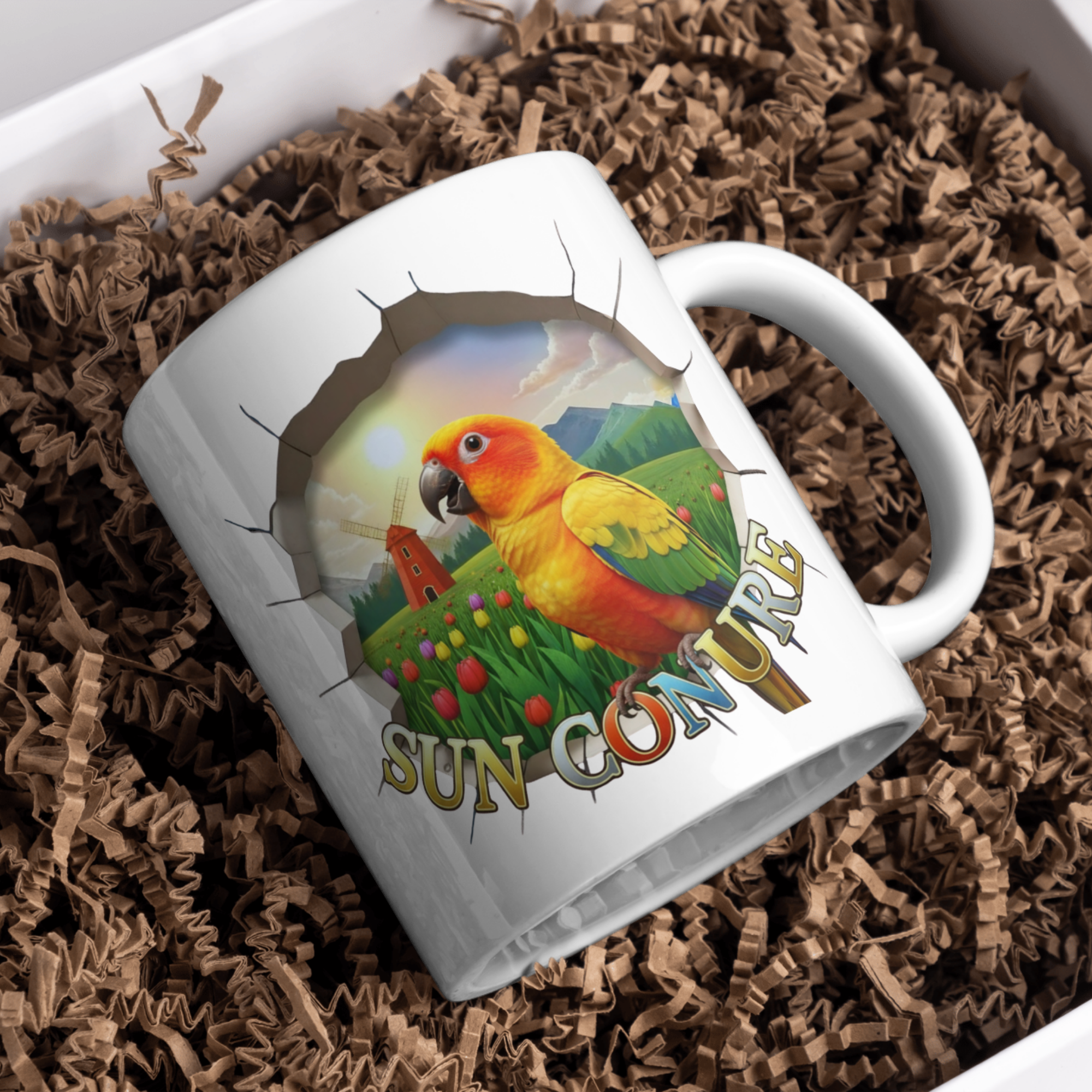Sun Conure Tulip Field Mug