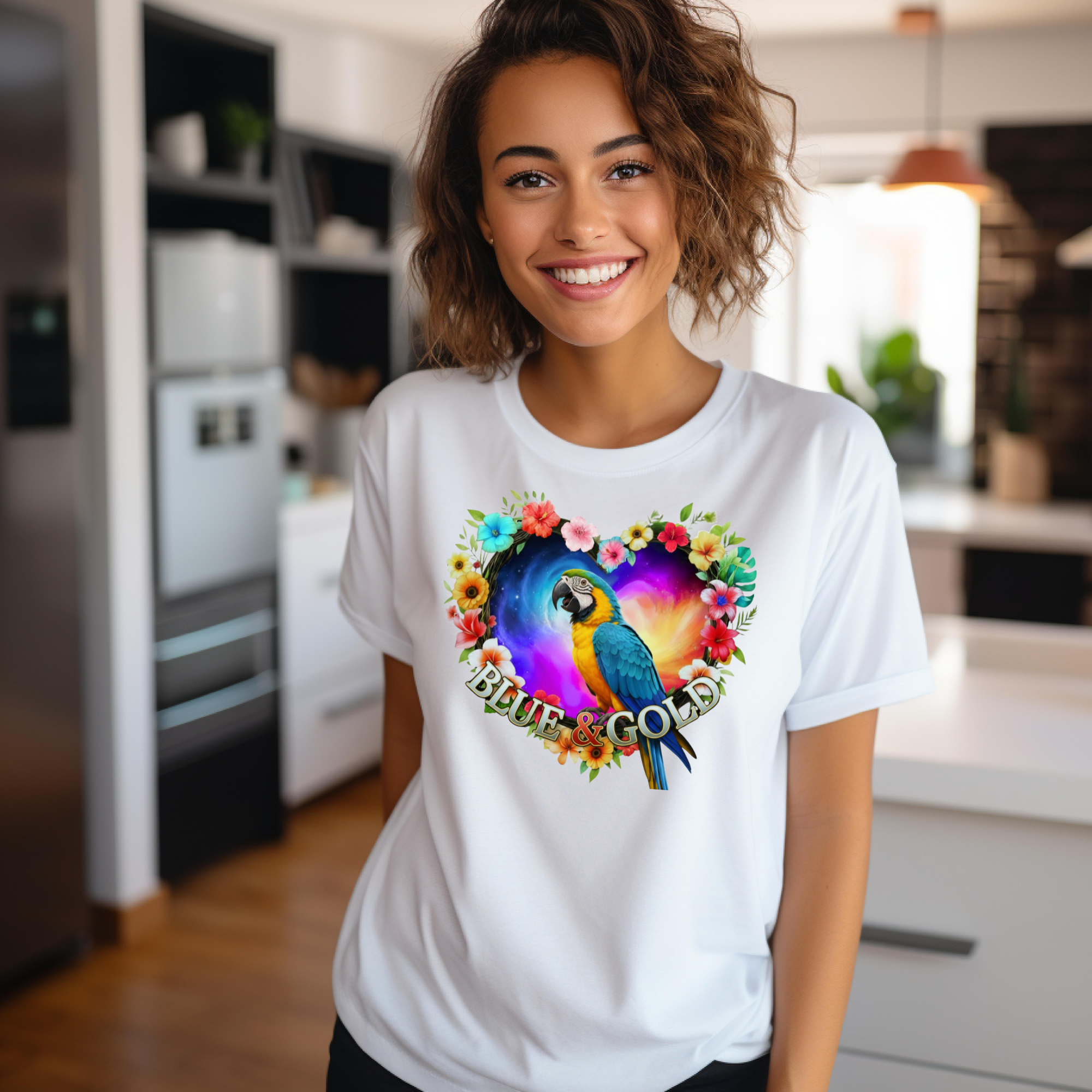 Blue & Gold Galaxy Heart T-Shirt