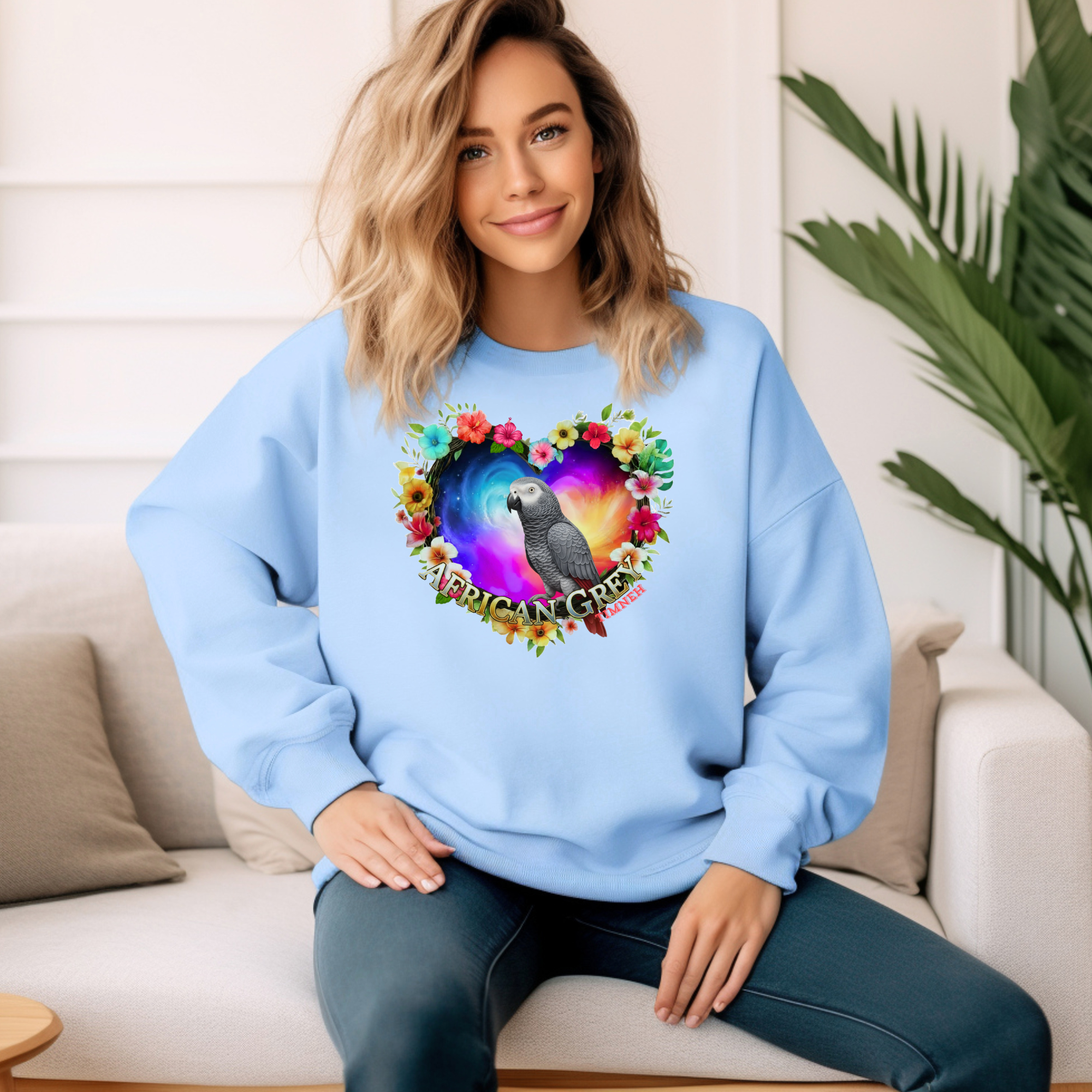 Floral African Grey Timneh Sweatshirt
