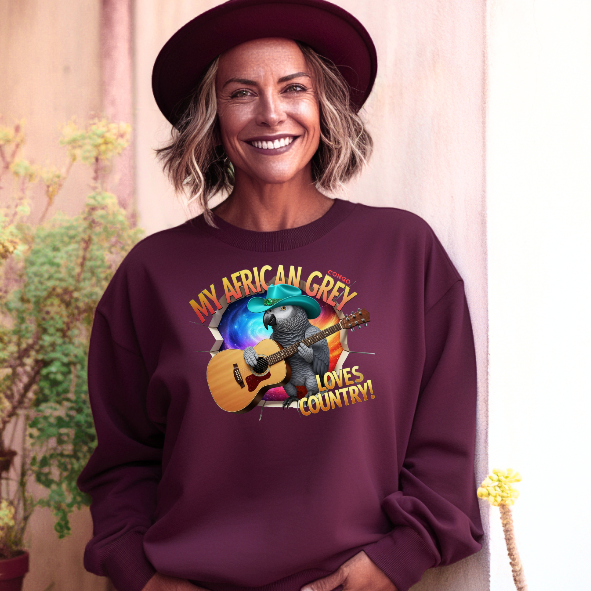 African Grey Congo Loves Country Sweatshirt