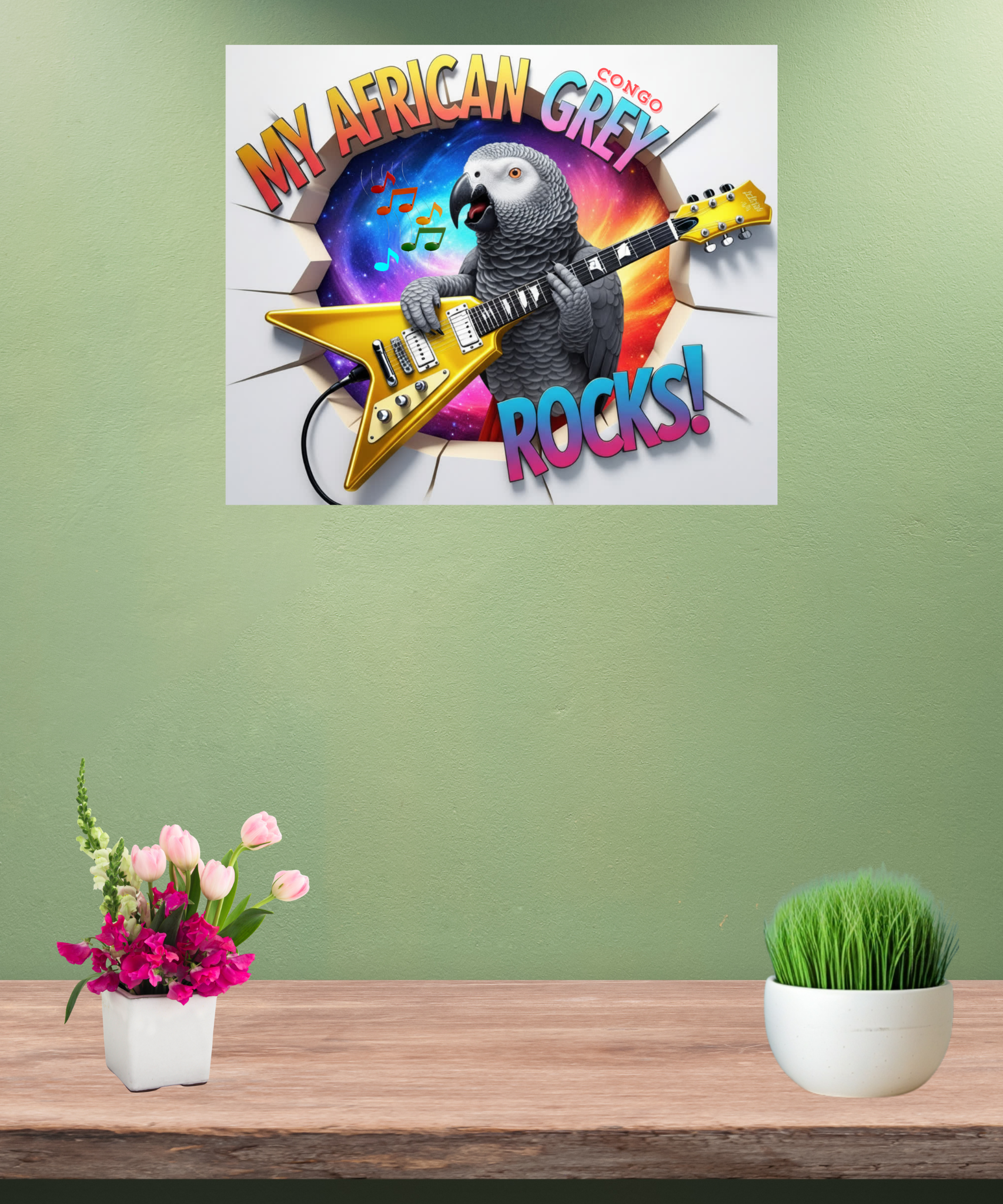 African Grey Congo Rocks Wall-Hanging