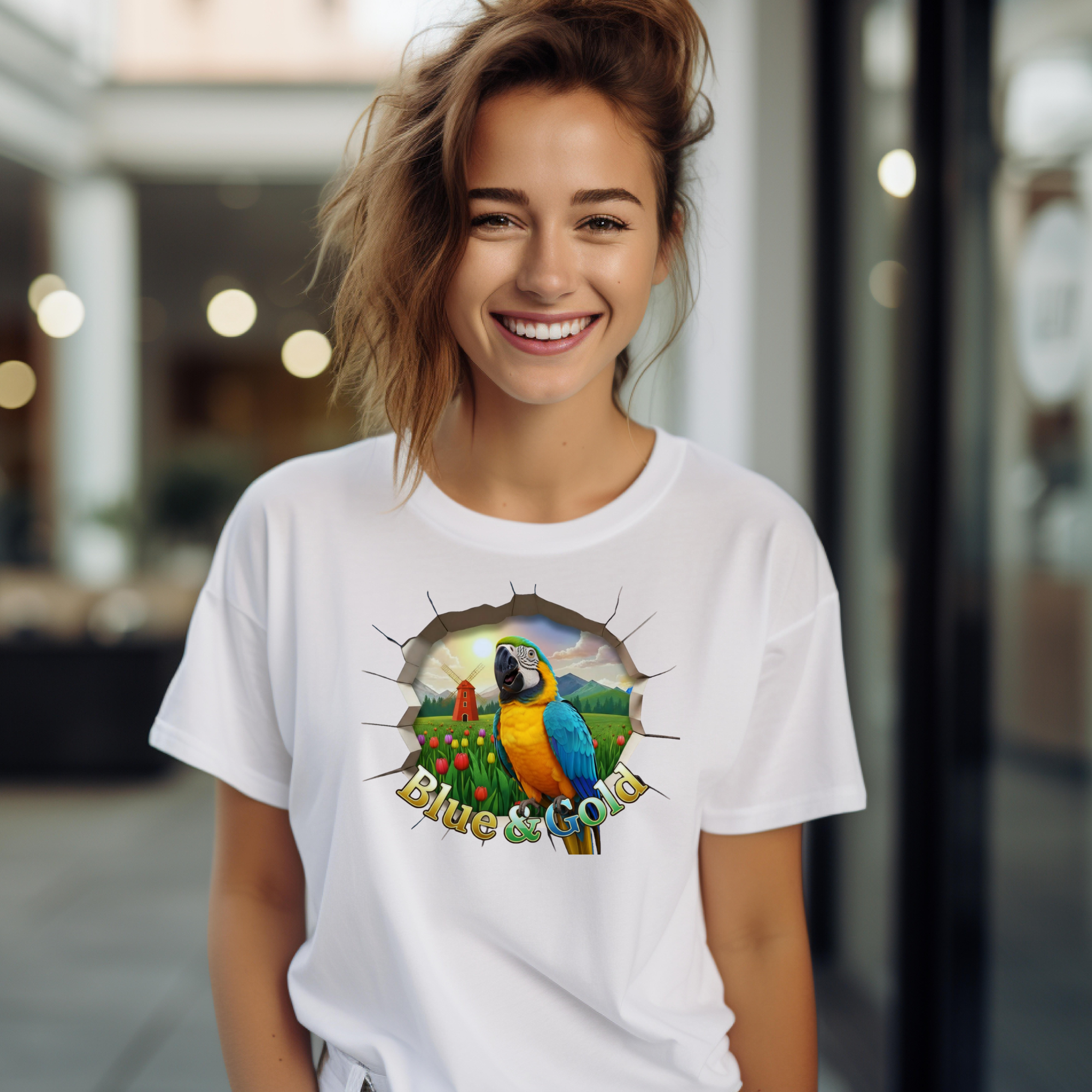 Blue & Gold Garden View T-Shirt