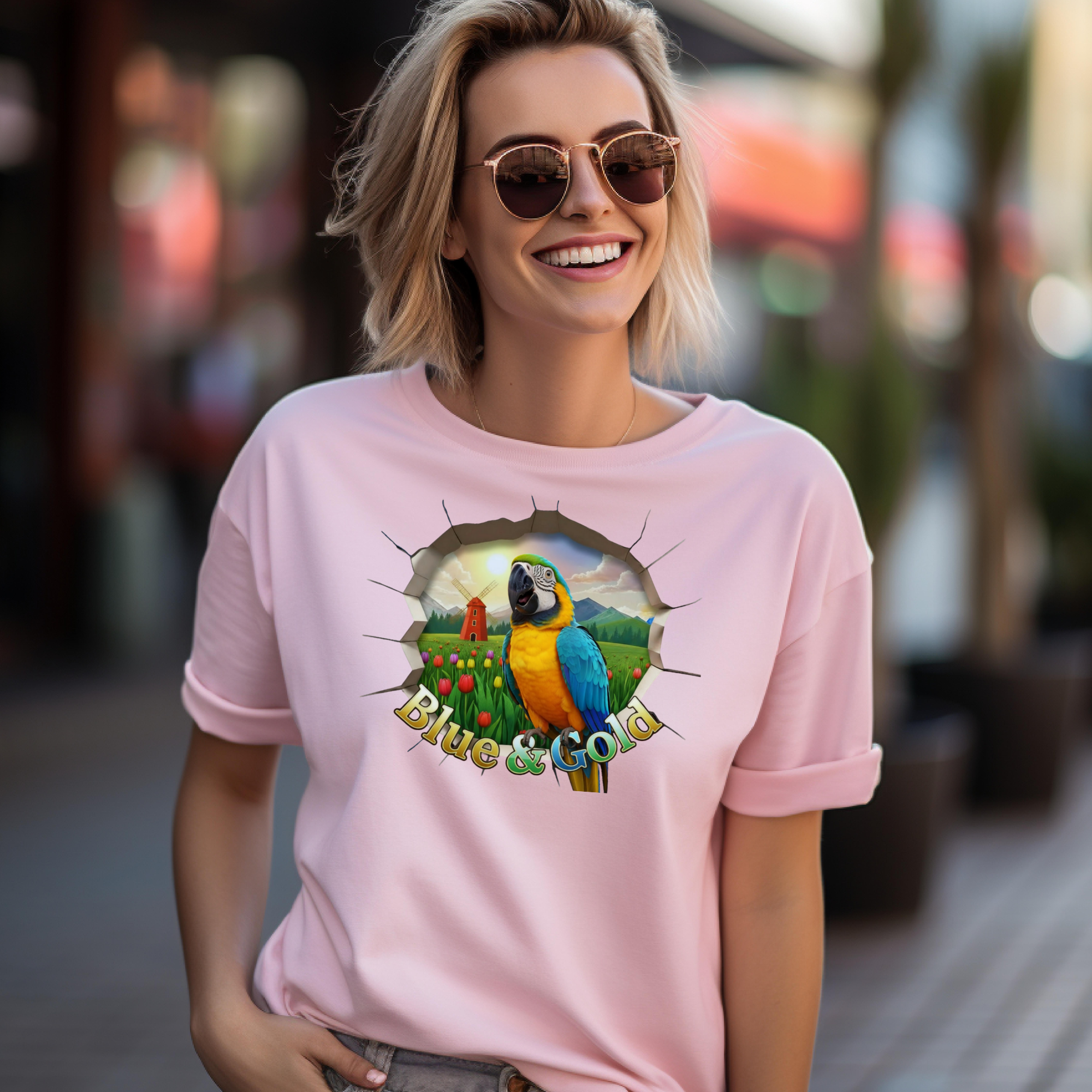 Blue & Gold Garden View T-Shirt