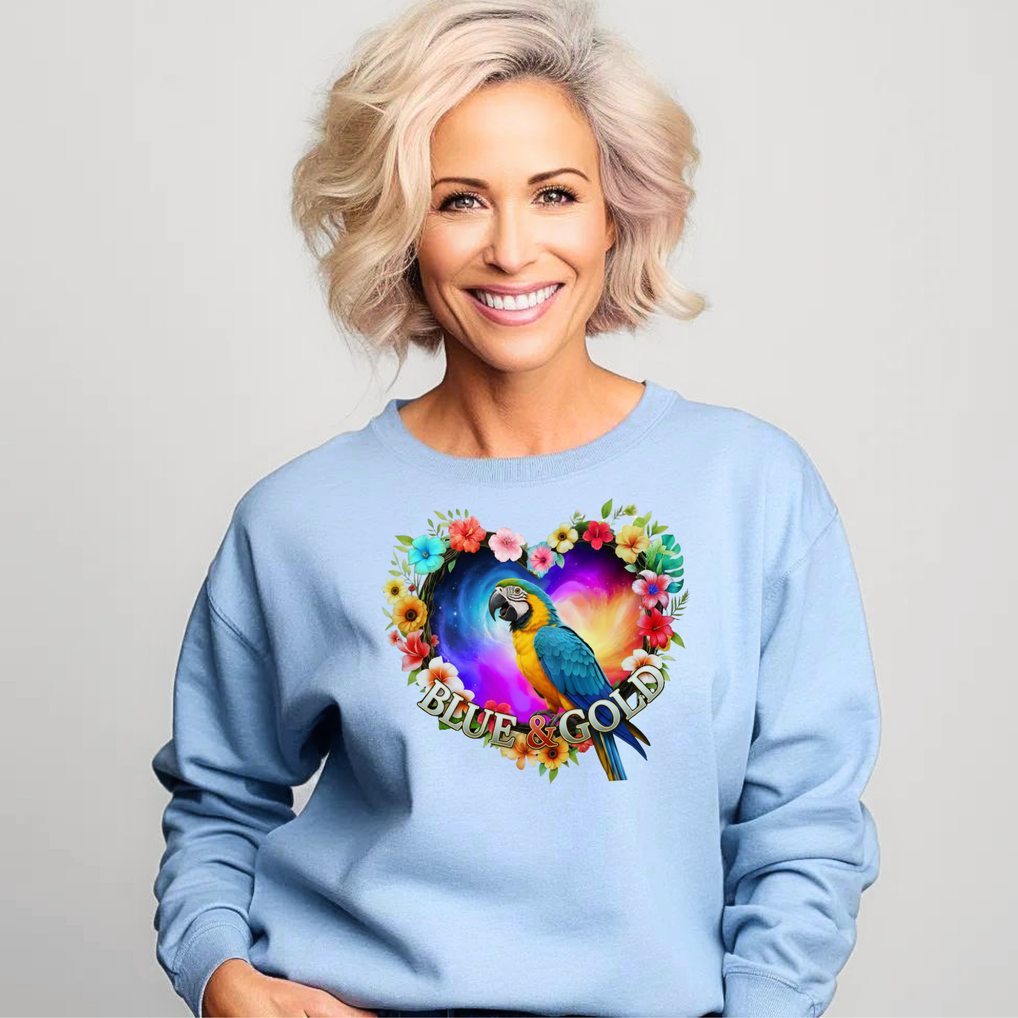 Blue & Gold Floral Sweatshirt