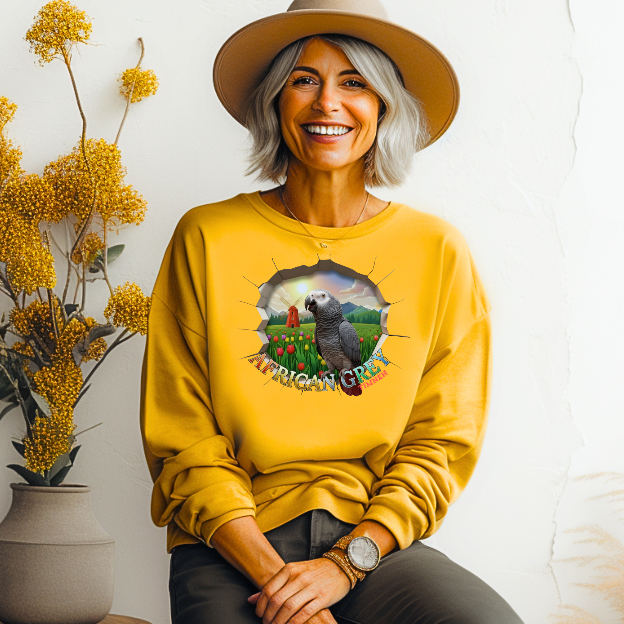 African Grey Timneh Garden Sweatshirt