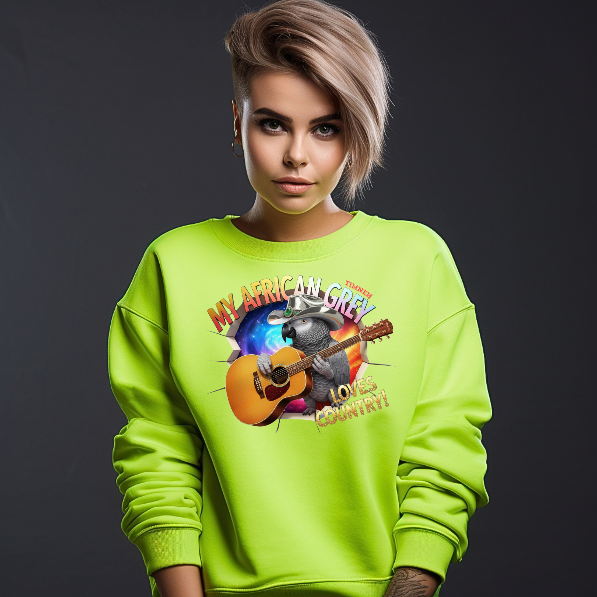 African Grey Timneh Loves Country Sweatshirt