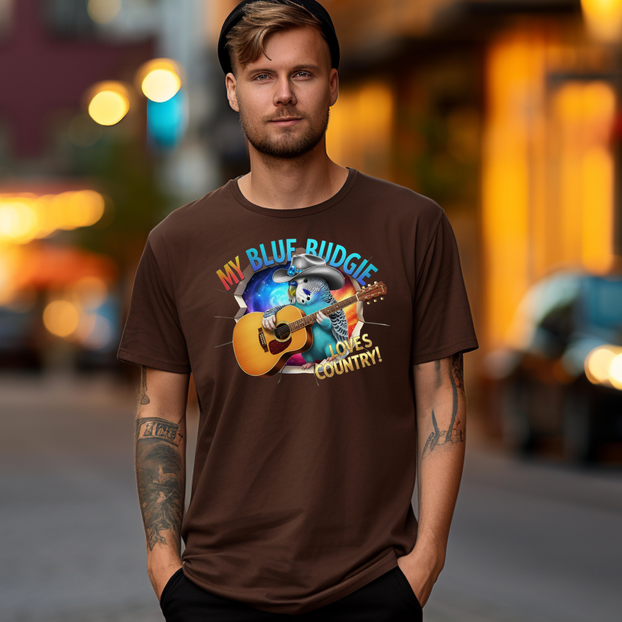 Blue Budgie Loves Country T-Shirt