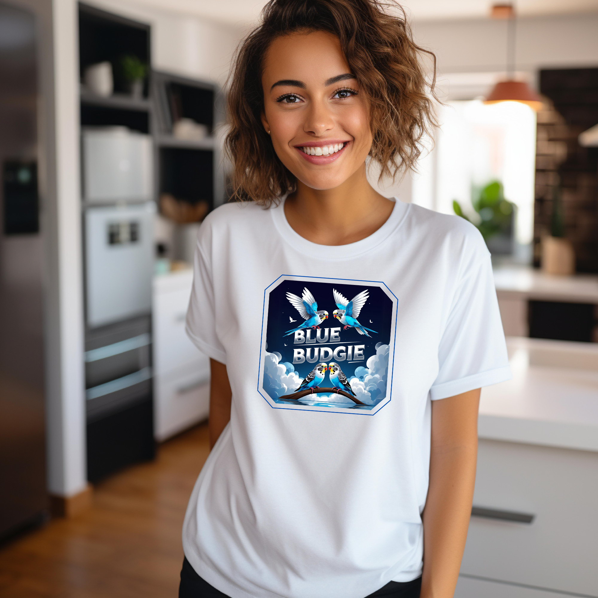 Flying Blue Budgie T-Shirt