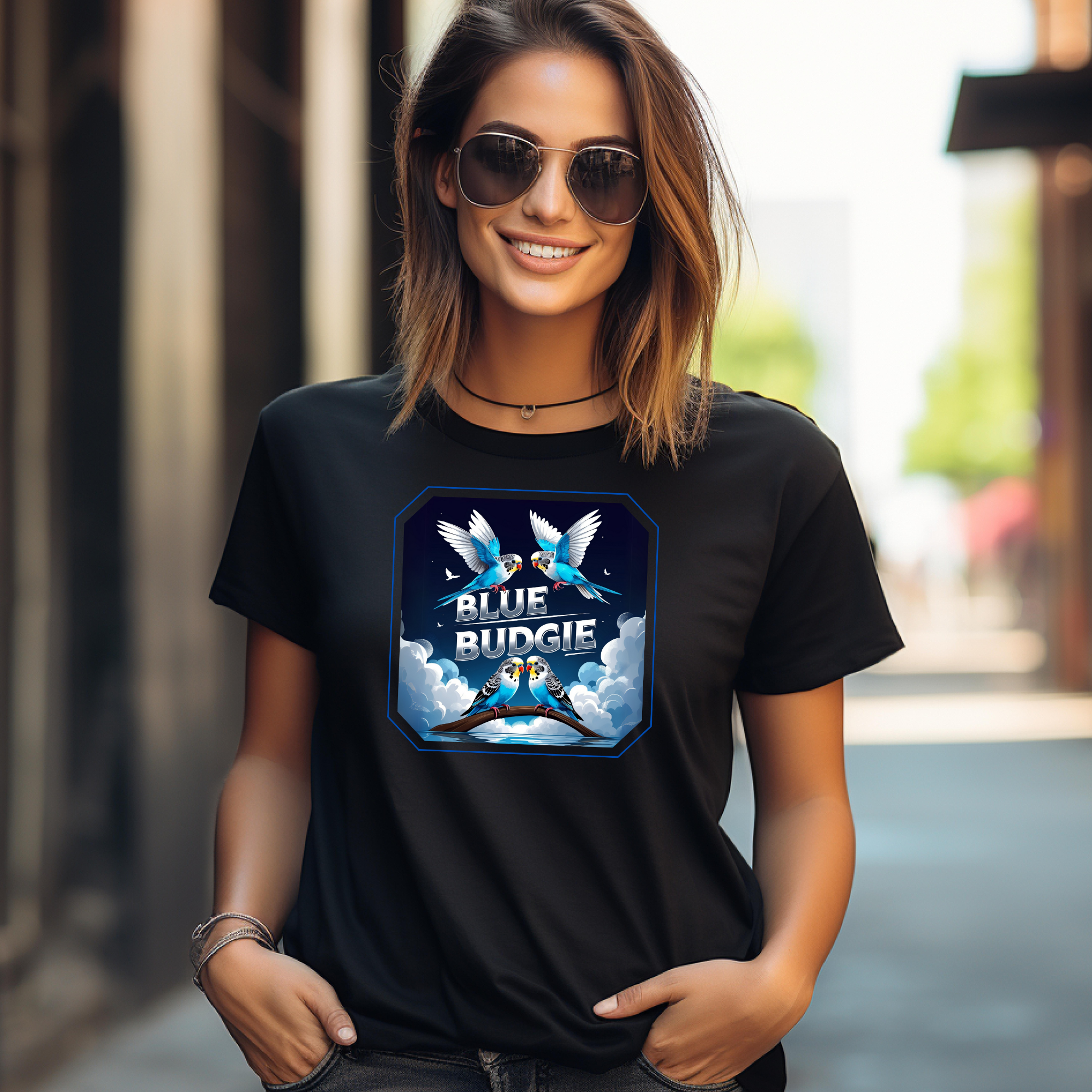 Flying Blue Budgie T-Shirt