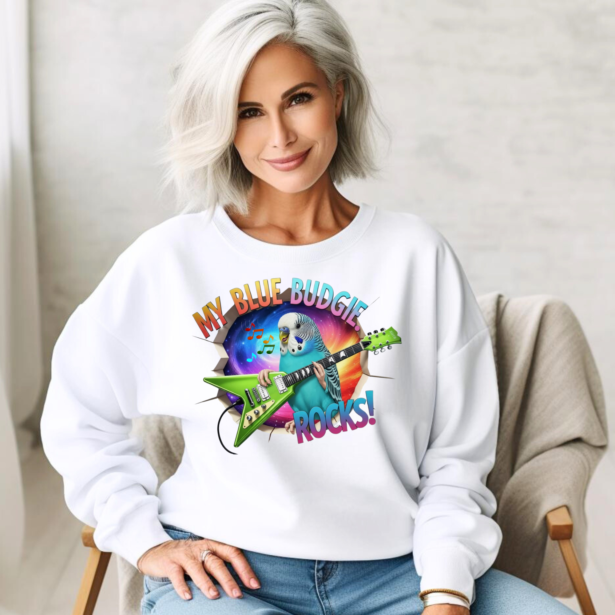 Blue Budgie Rocks Sweatshirt