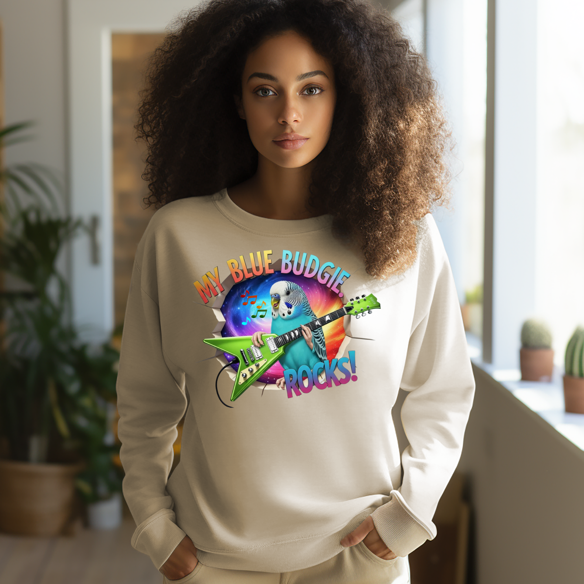 Blue Budgie Rocks Sweatshirt