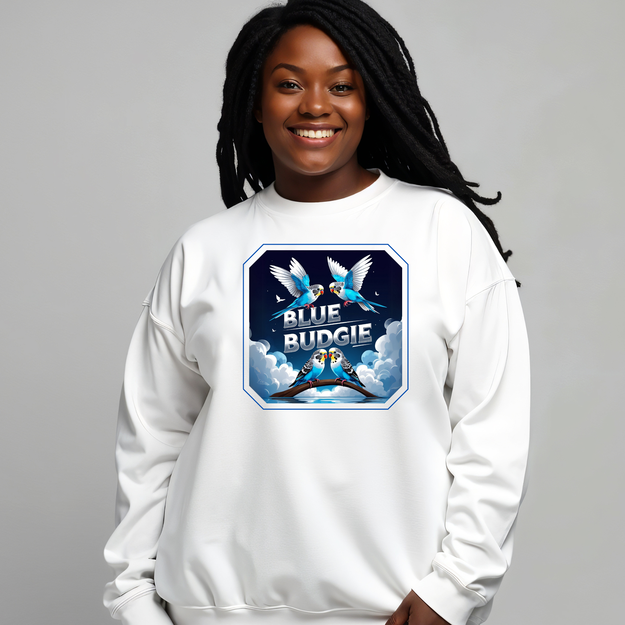 Blue Budgie Night Sky Sweatshirt