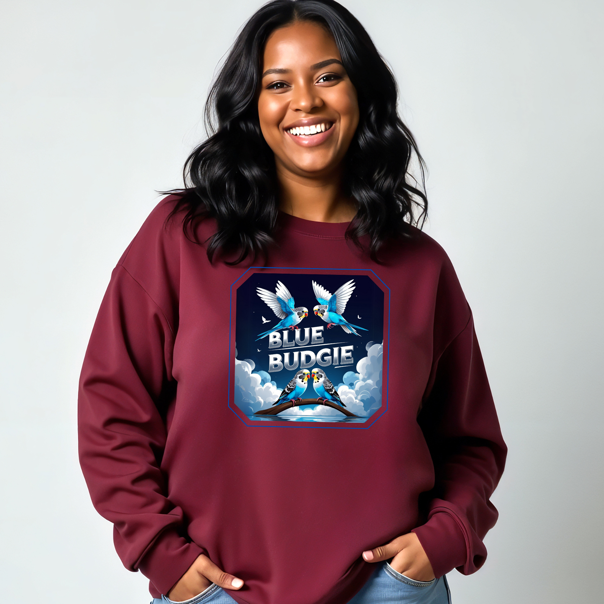 Blue Budgie Night Sky Sweatshirt