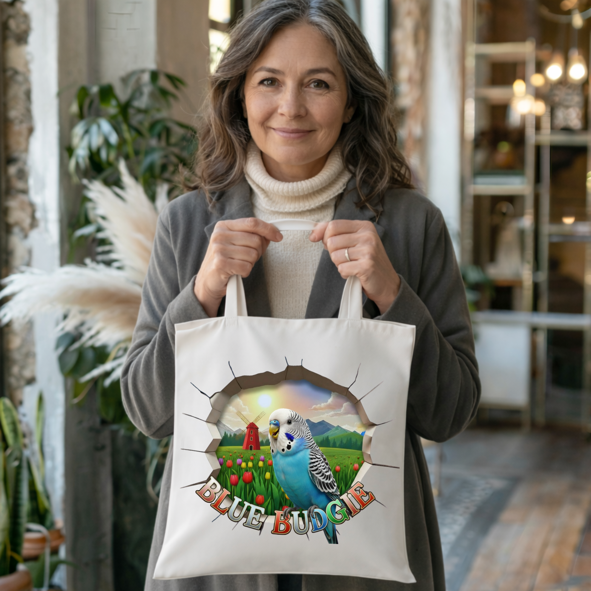 Blue Budgie Nature Tote Bag