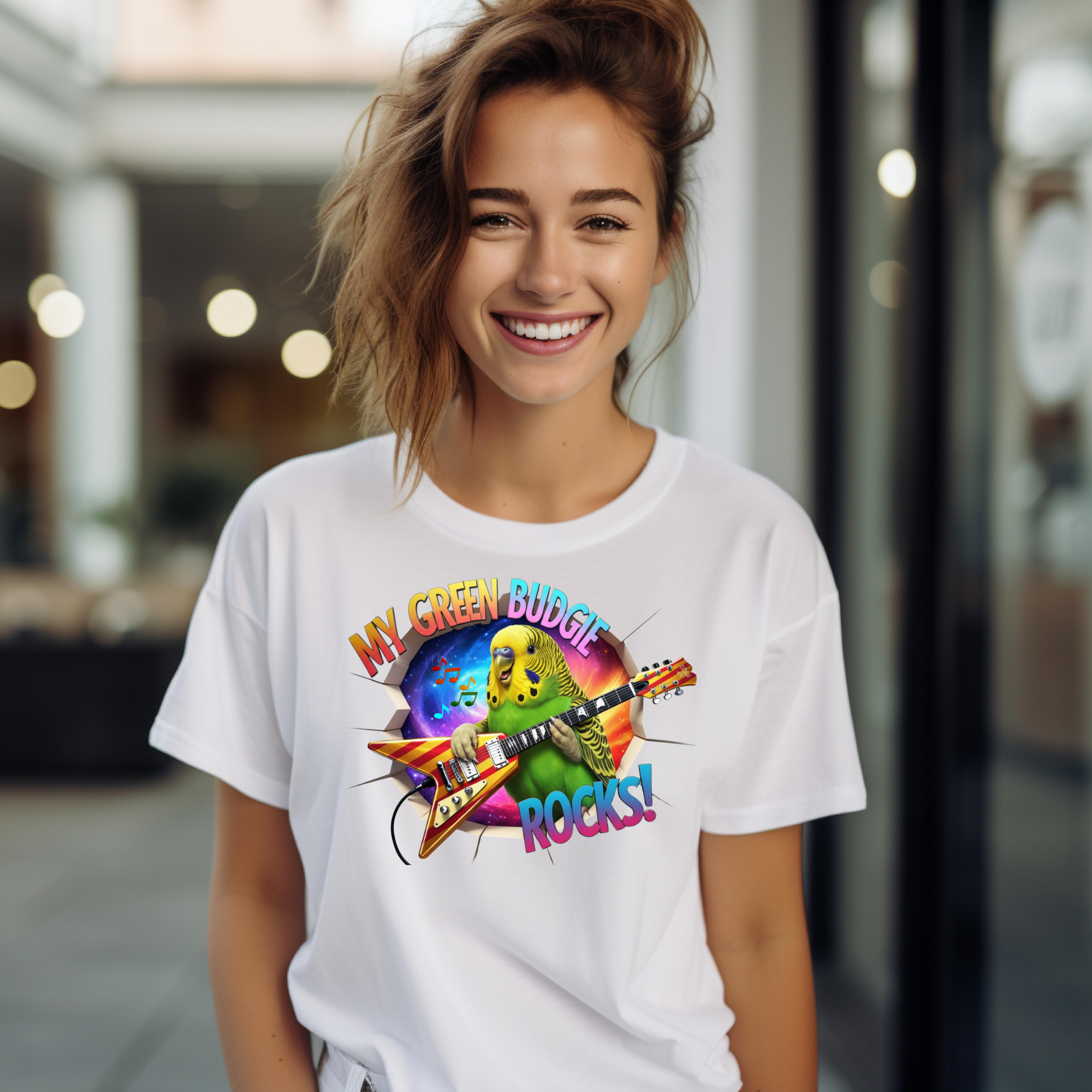 Green Budgie Rocks T-Shirt