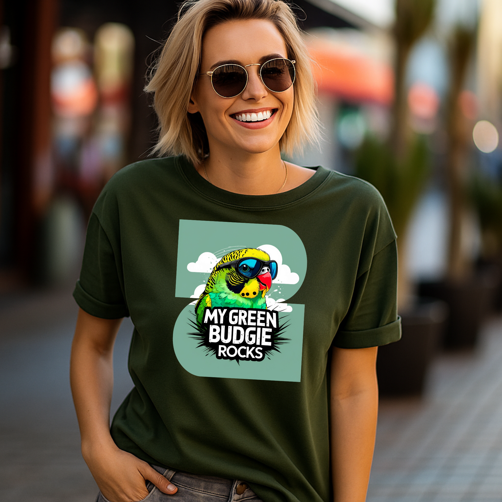 My Green Budgie Rocks T-Shirt