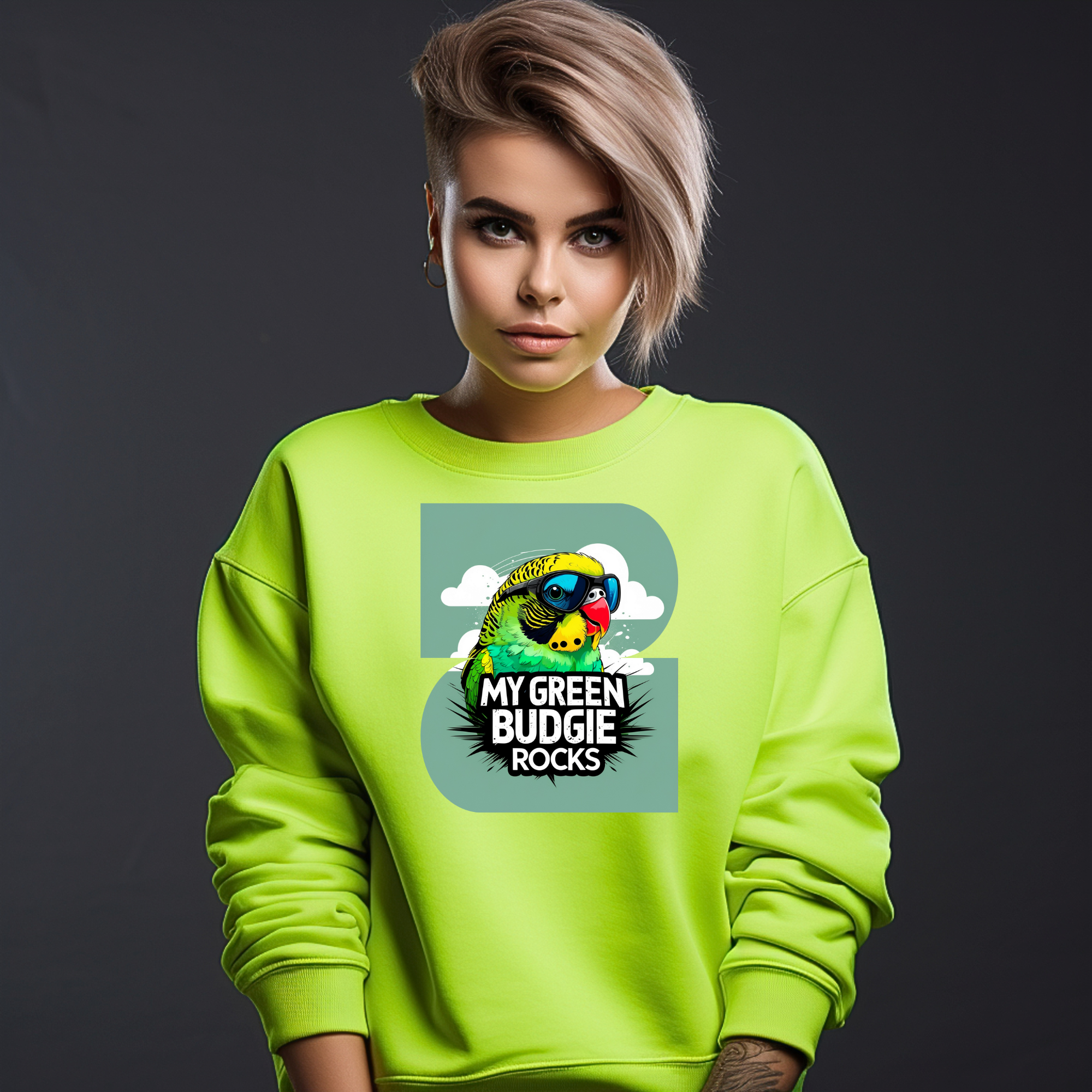 My Green Budgie Rocks Sweatshirt