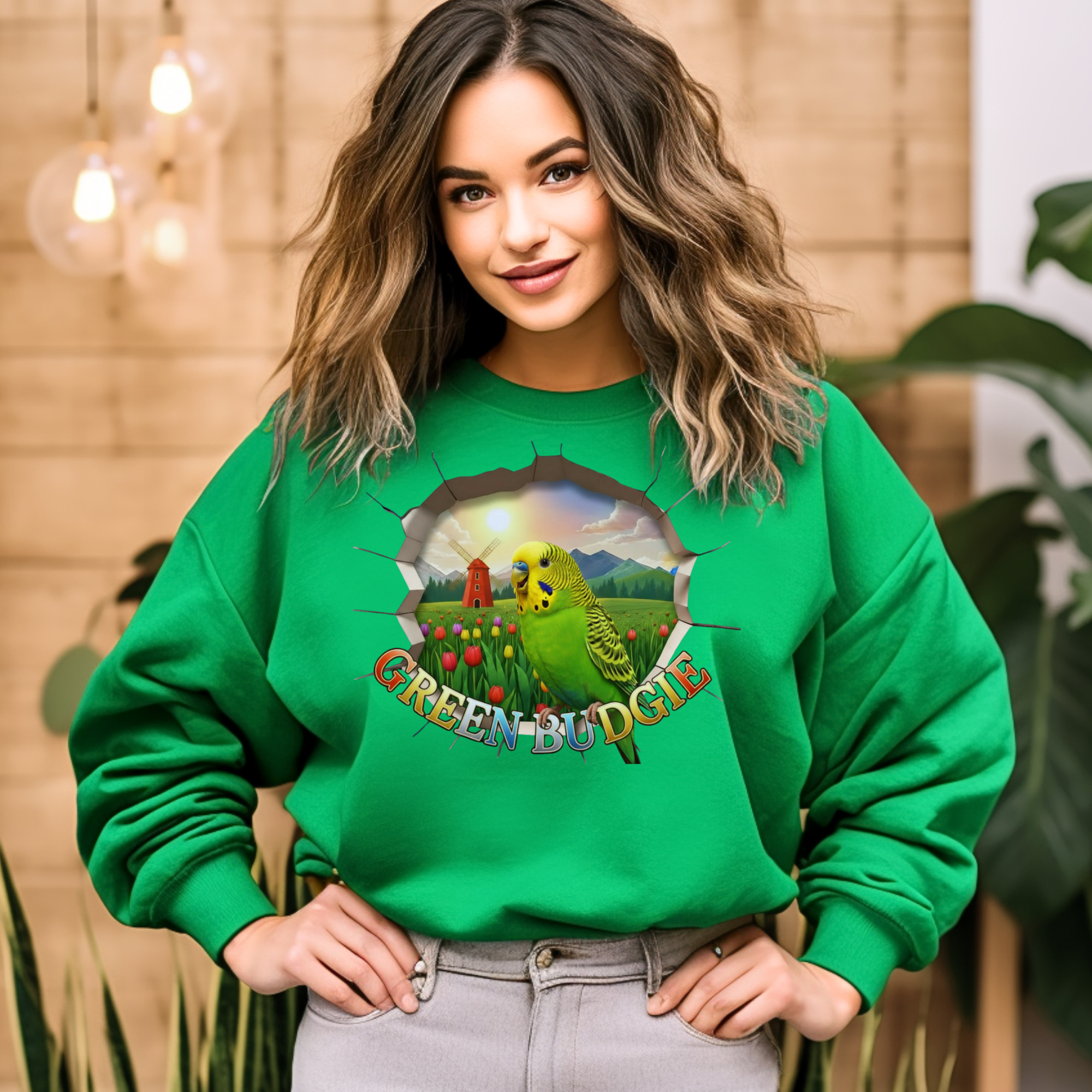 Green Budgie Nature Sweatshirt
