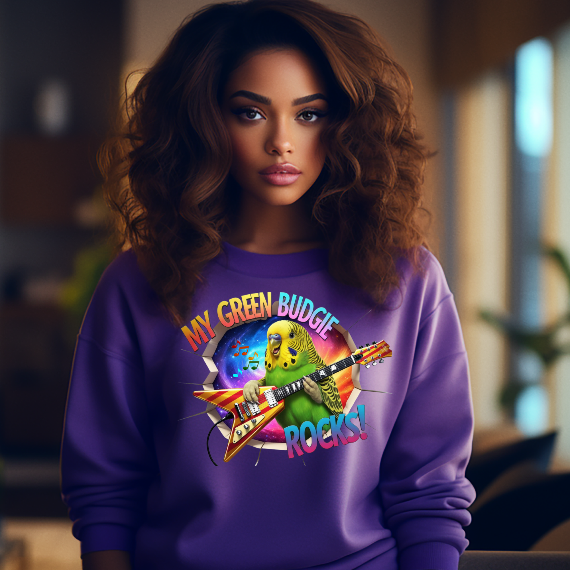 Green Budgie Rocks Sweatshirt