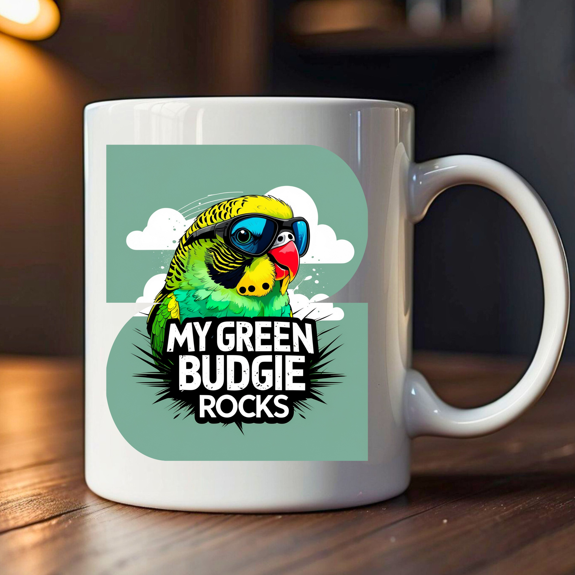 My Green Budgie Rocks Mug