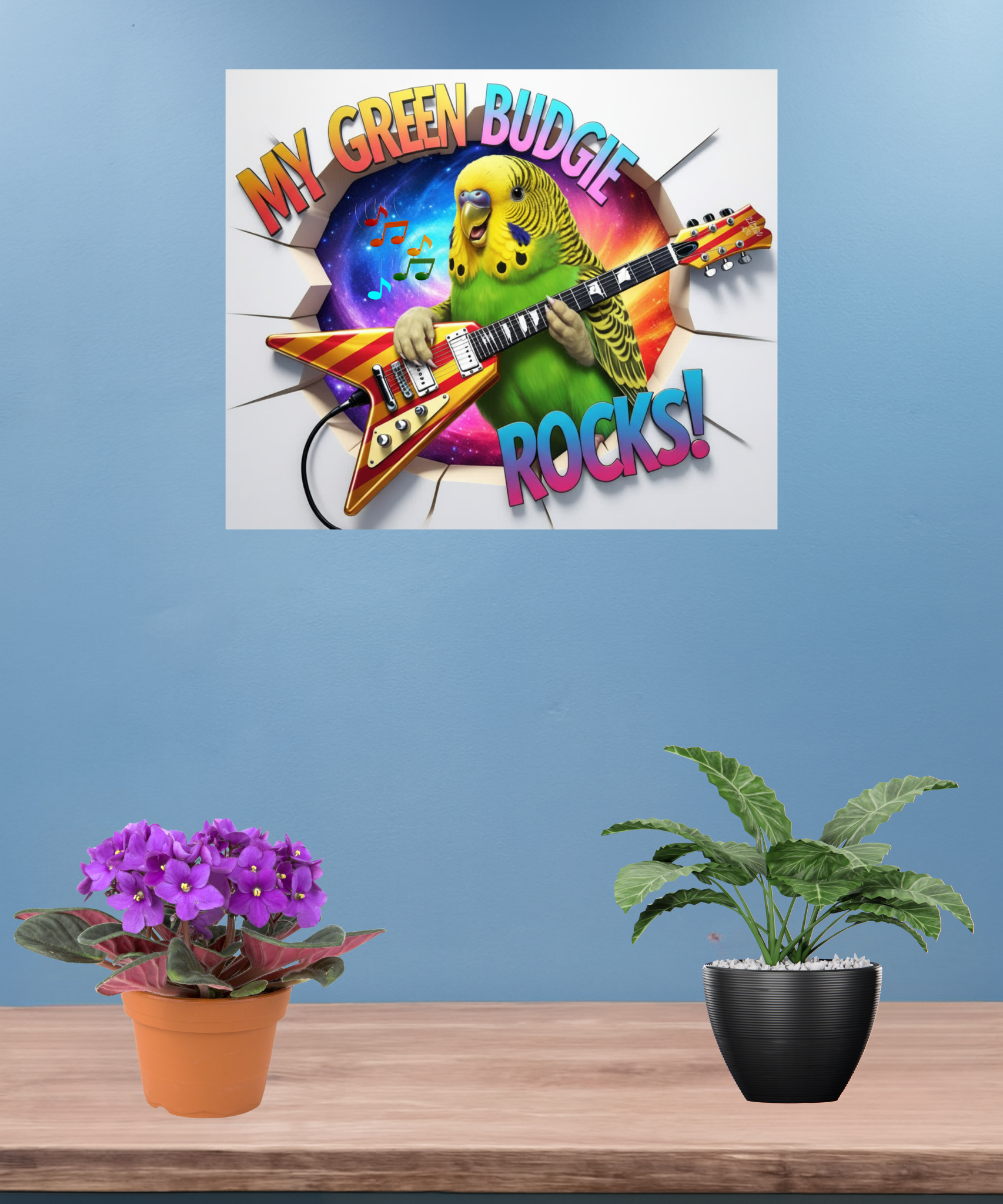 Green Budgie Breakthrough Wall-Hanging