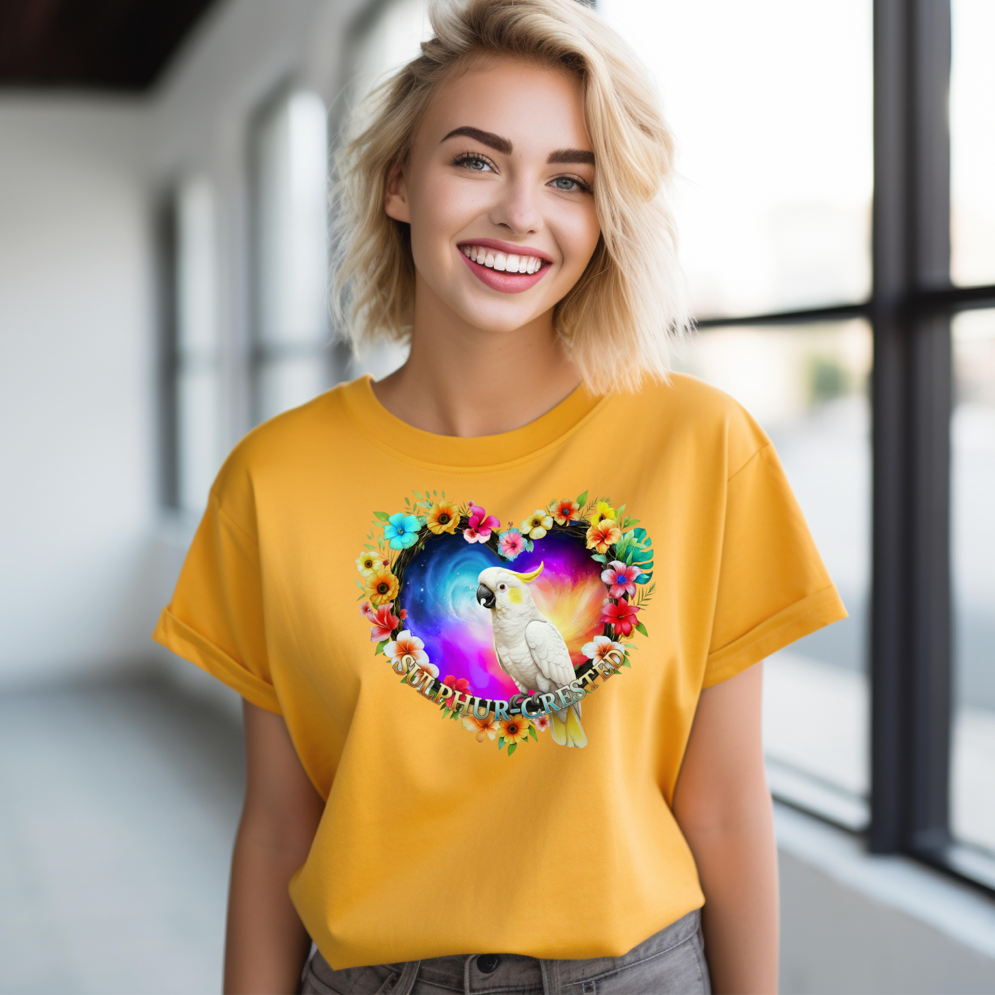 Sulphur Crested Flower Heart T-Shirt