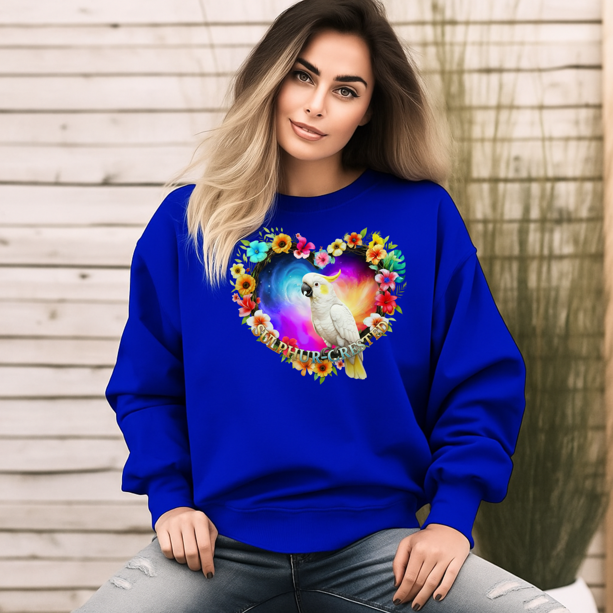 Sulphur Crested Flower Heart Sweatshirt