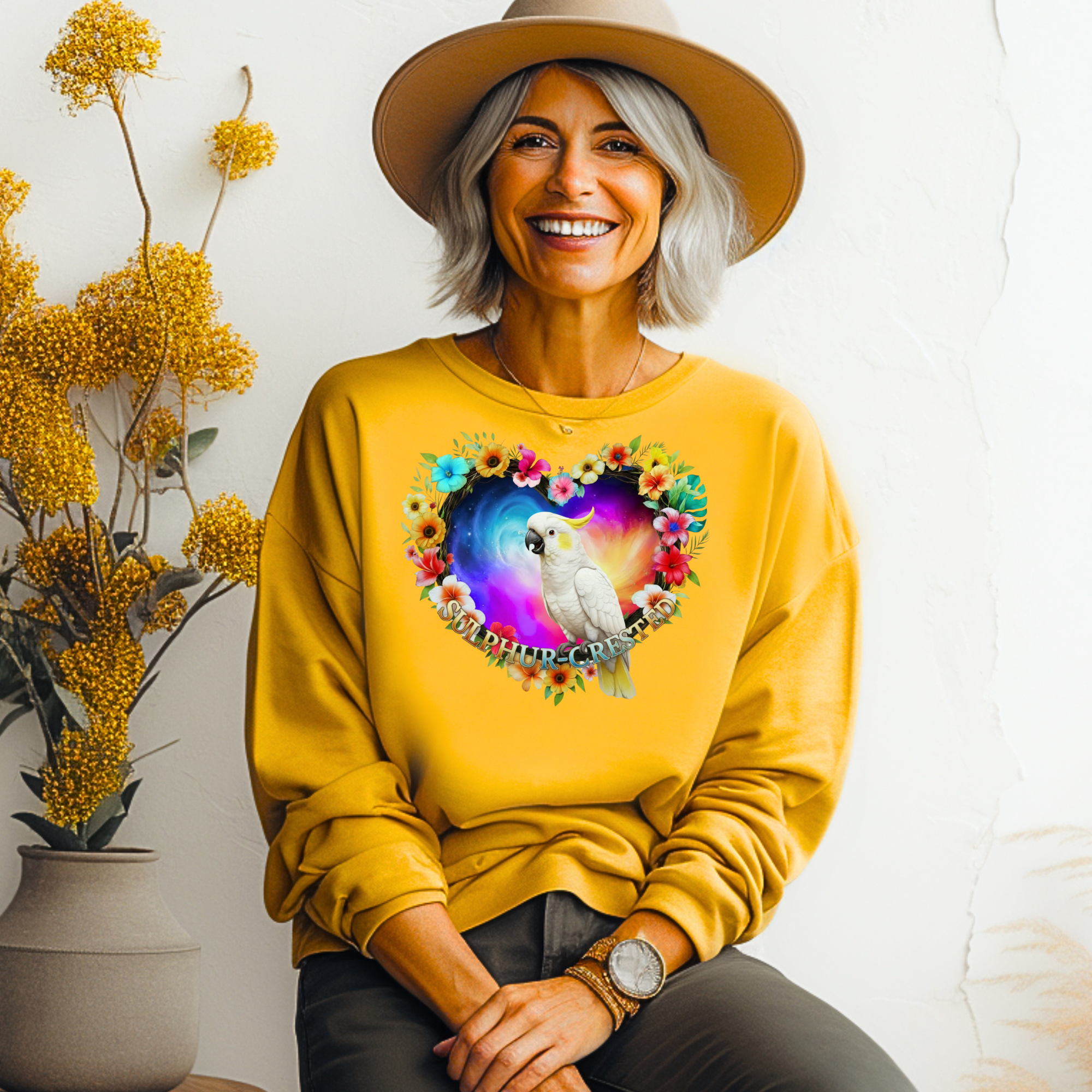 Sulphur Crested Flower Heart Sweatshirt