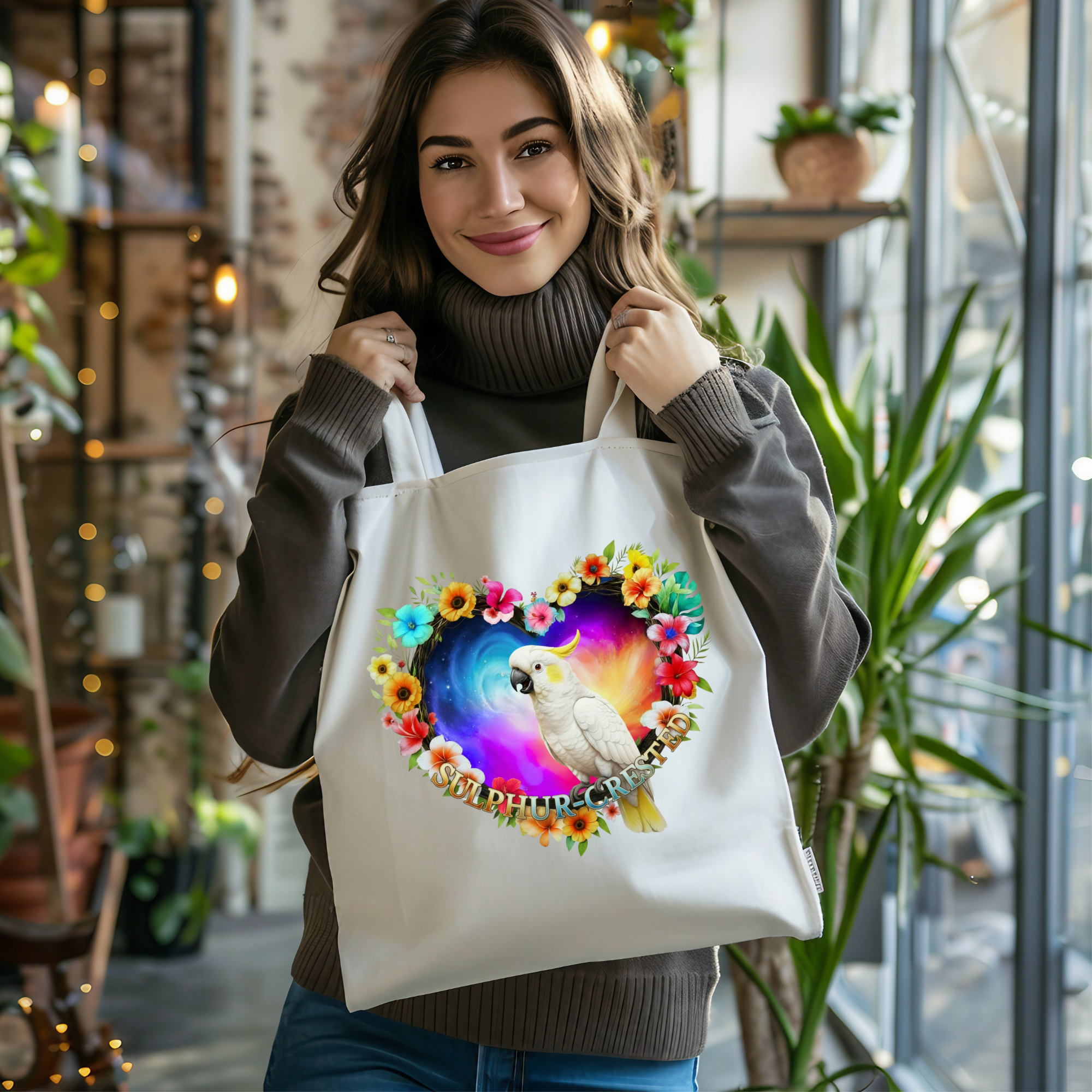 Sulphur Crested Floral Tote Bag