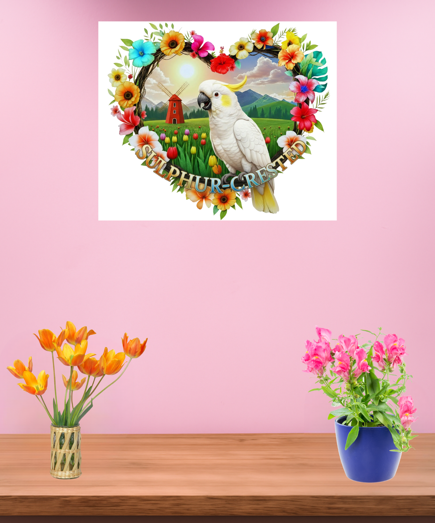 Floral Sulphur Crested Wall-Hanging