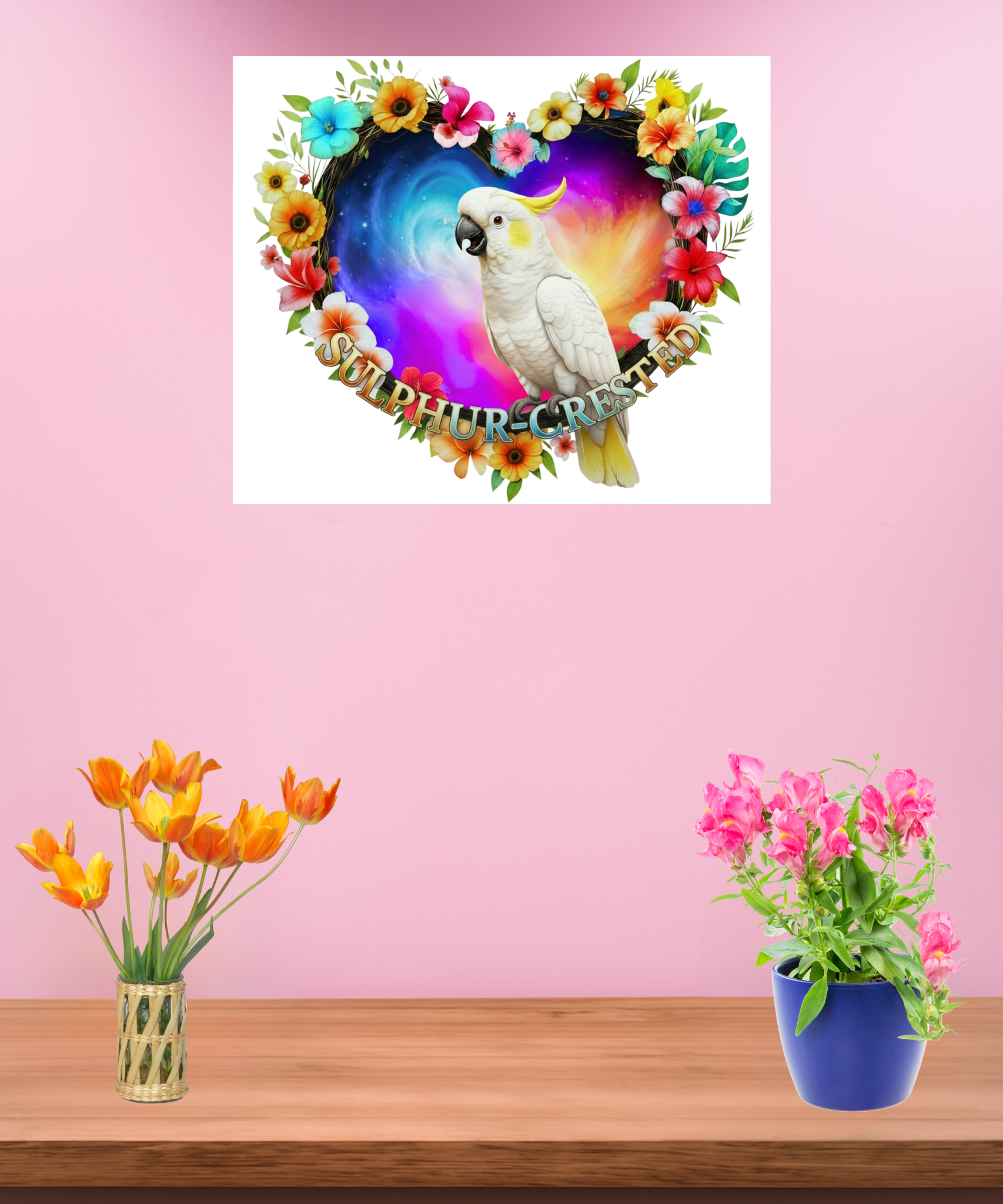 Sulphur Crested Flower Heart Wall-Hanging