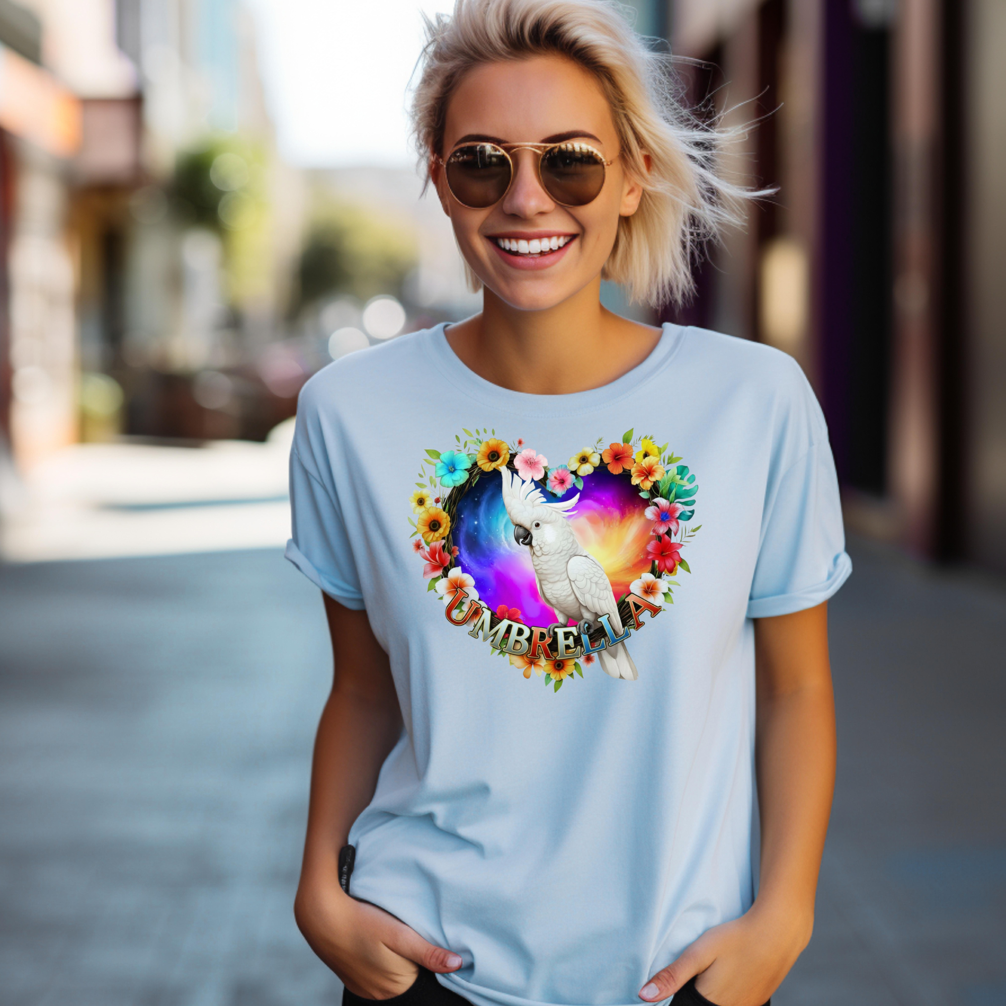 Umbrella Cockatoo Floral T-Shirt