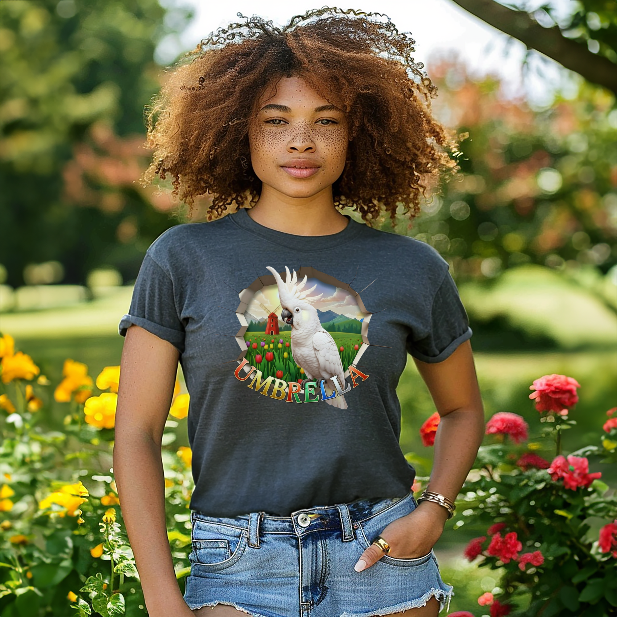 Umbrella Nature Scene T-Shirt