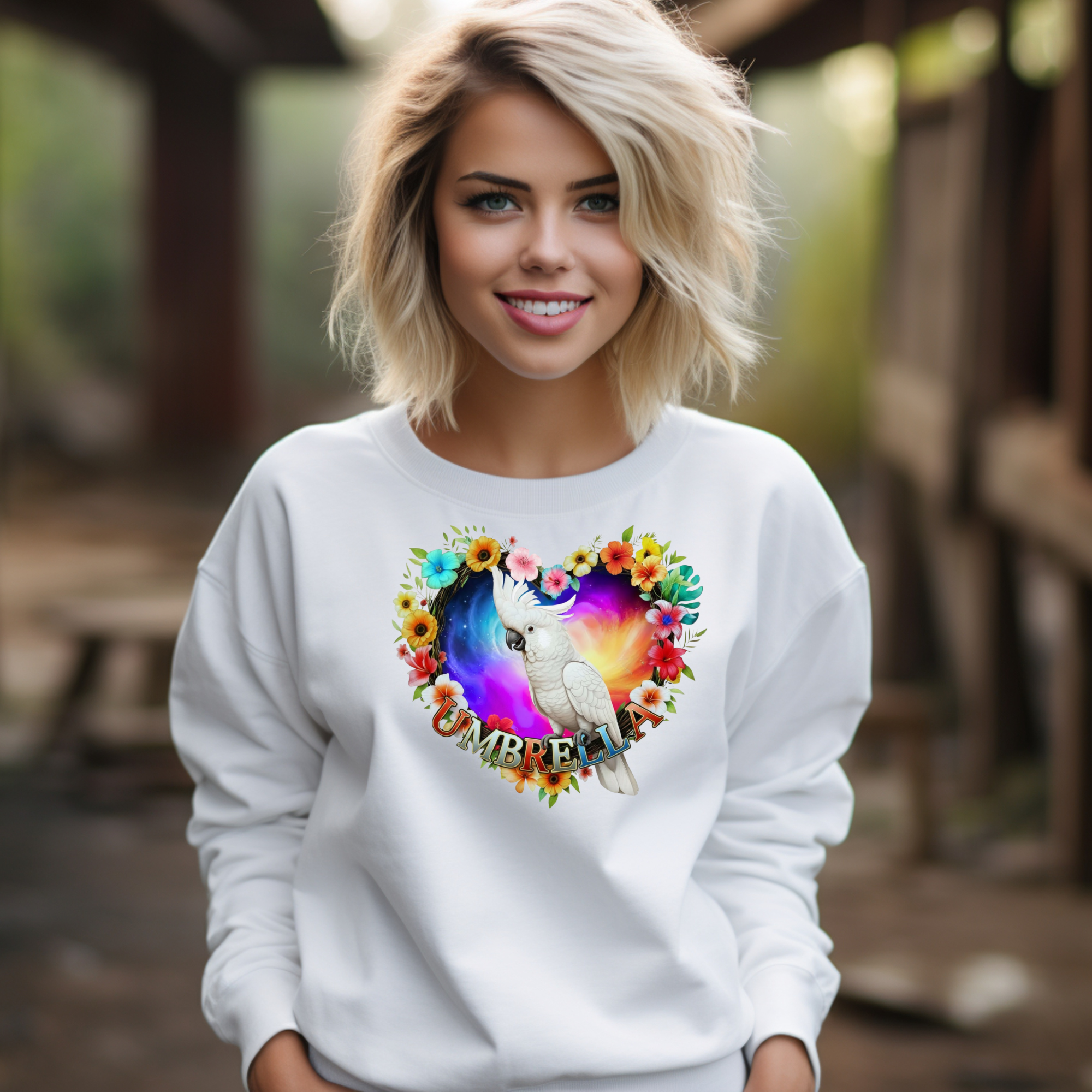 White Umbrella Cockatoo Sweatshirt