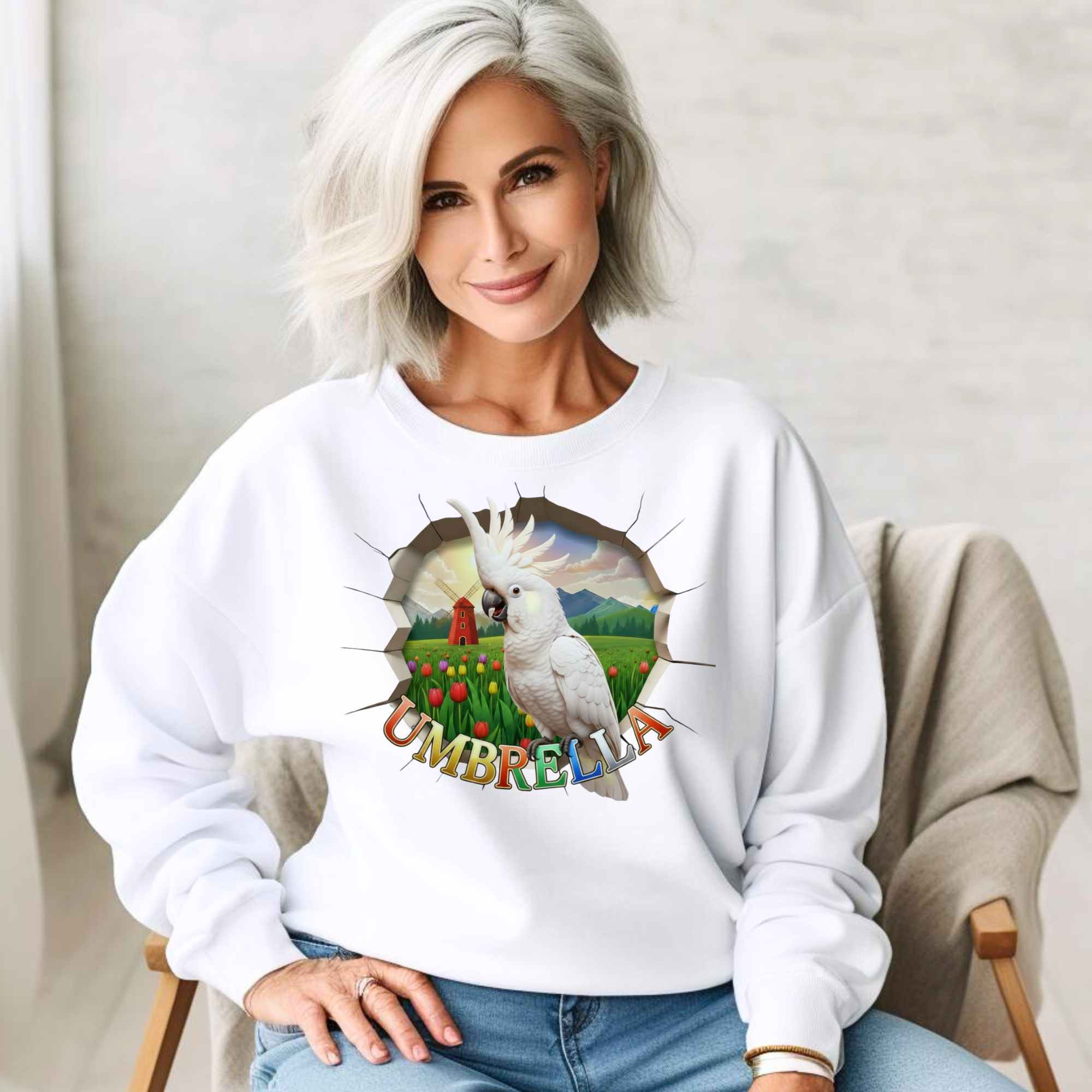 Umbrella Cockatoo Parrot Sweatshirt