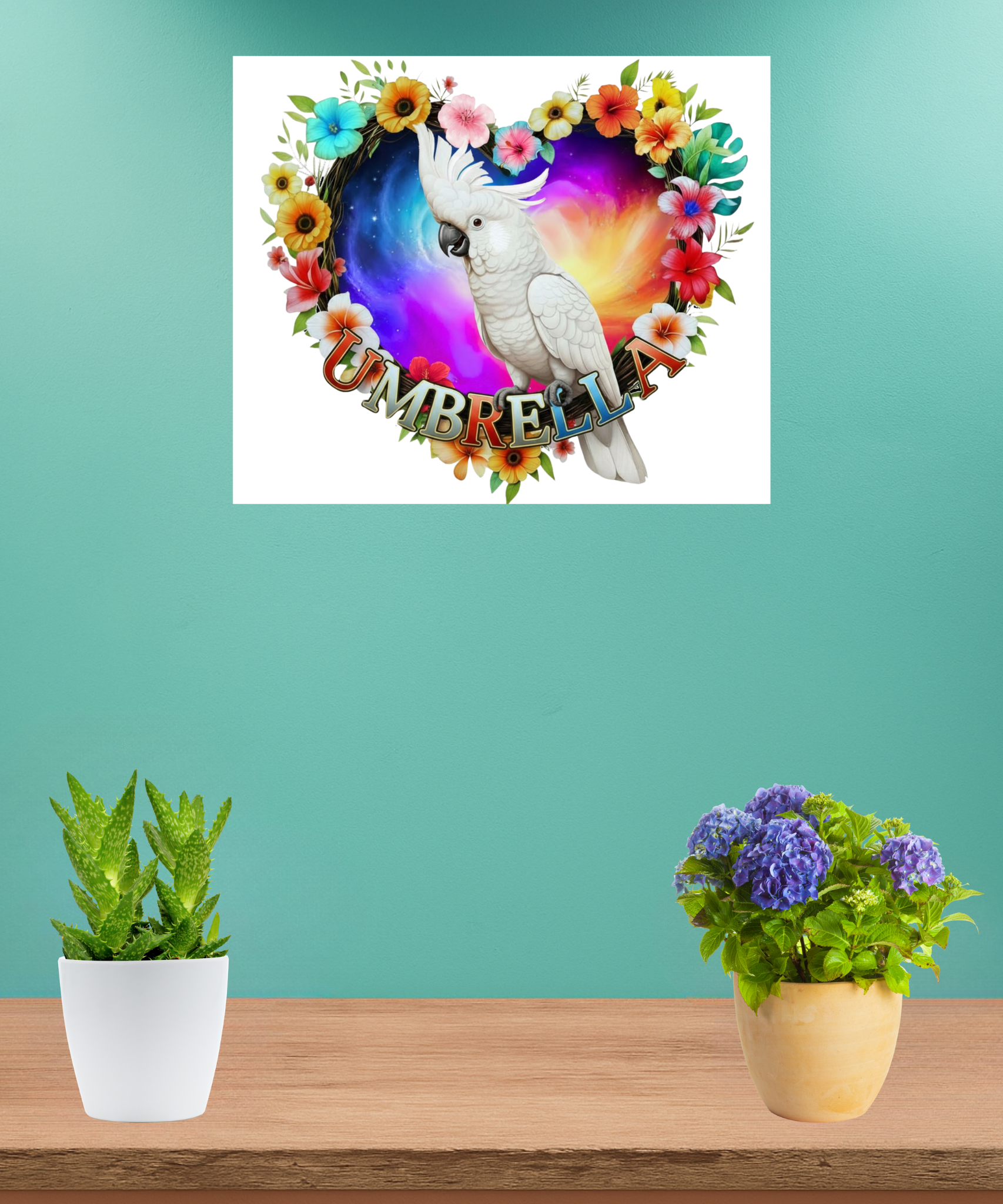 Umbrella Cockatoo Heart Wall-Hanging