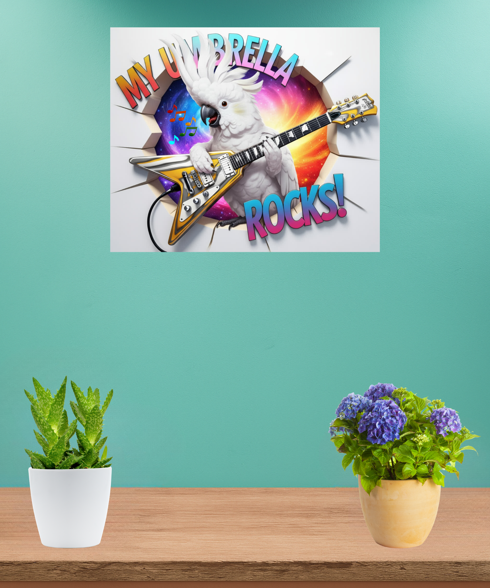 Umbrella Cockatoo Rocks Wall-Hanging