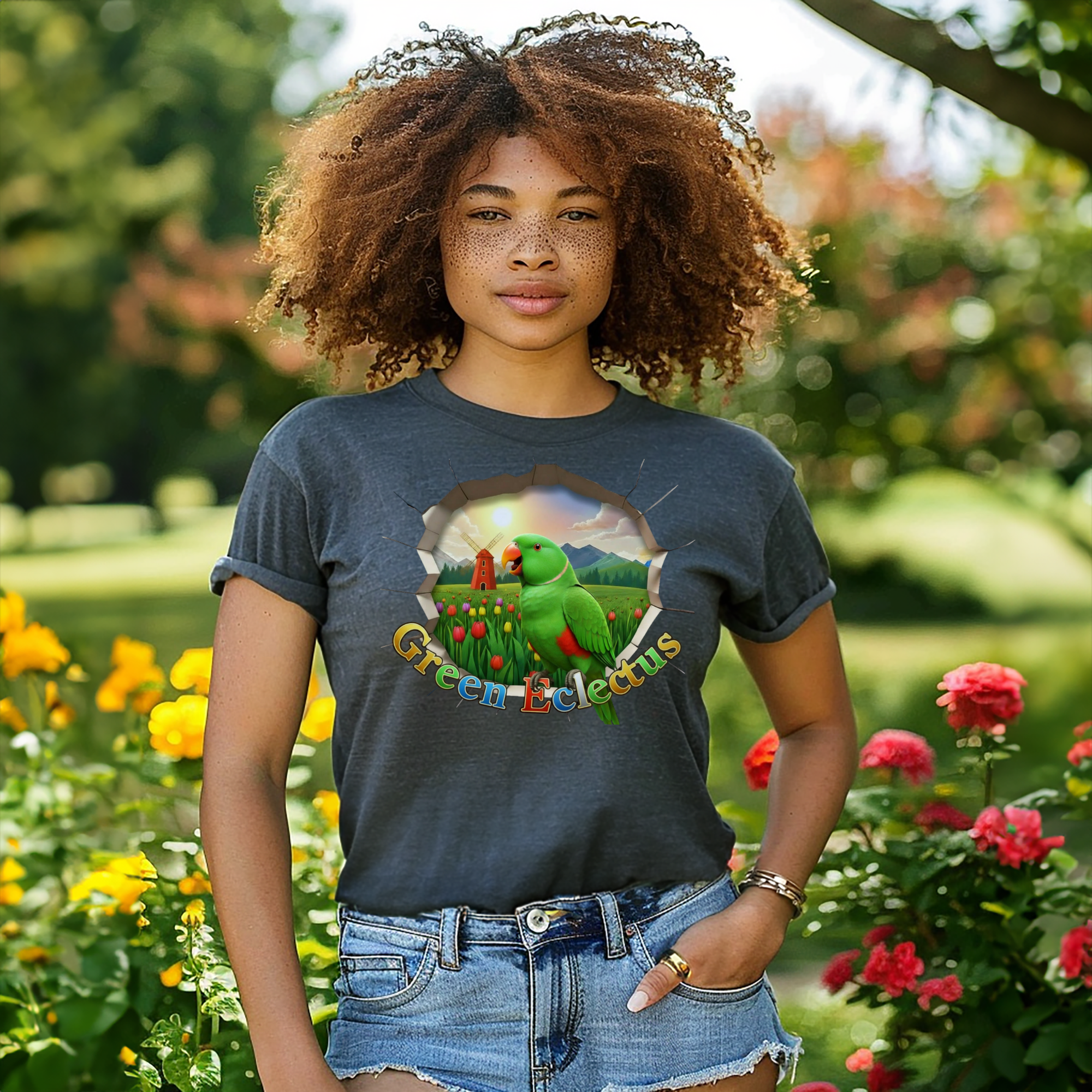 Green Eclectus Parrot T-Shirt