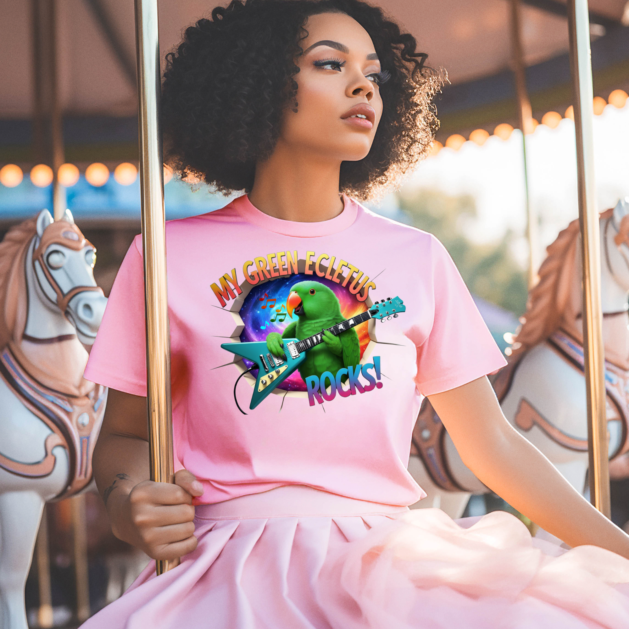 Green Eclectus Rocks Music T-Shirt