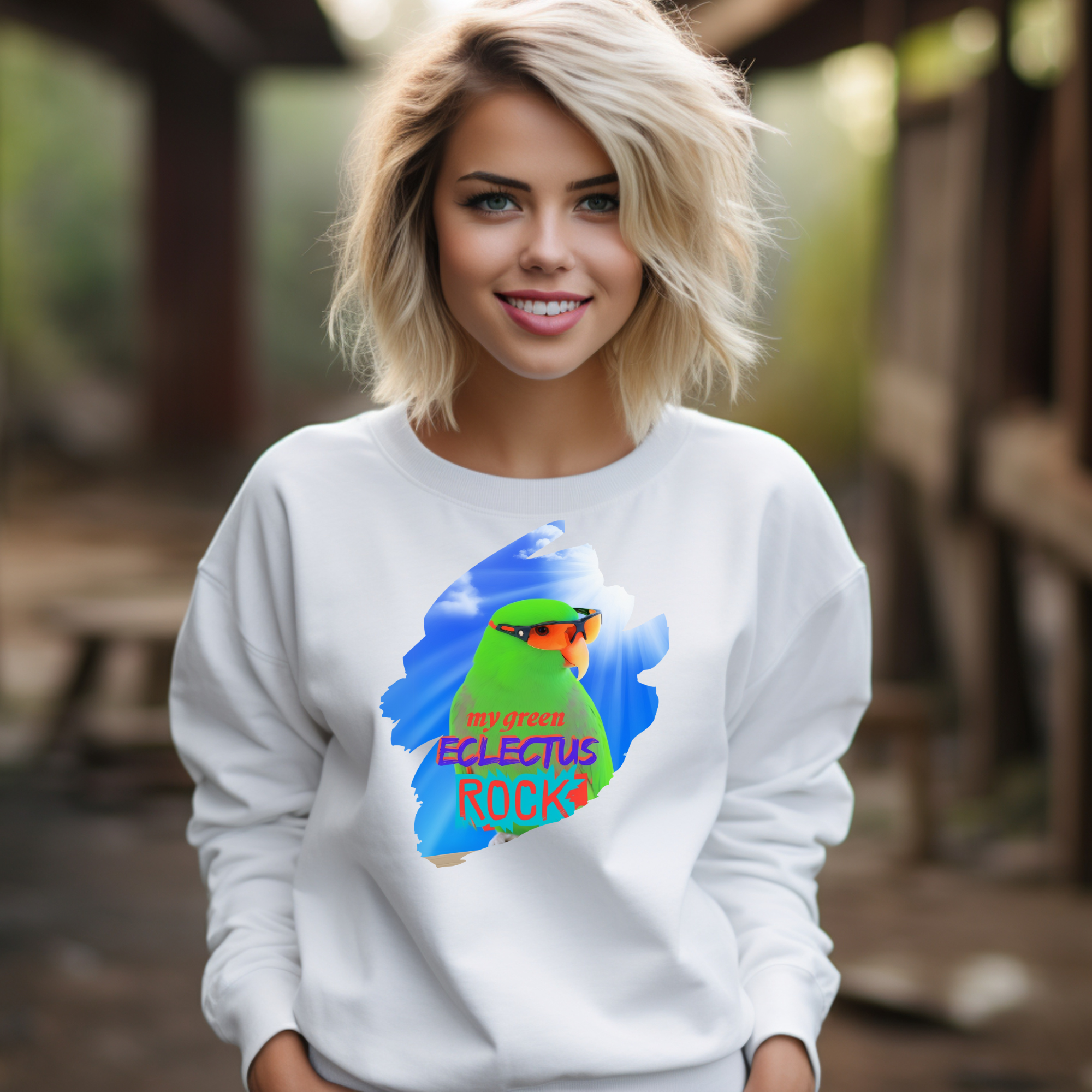 Green Eclectus Sweatshirt