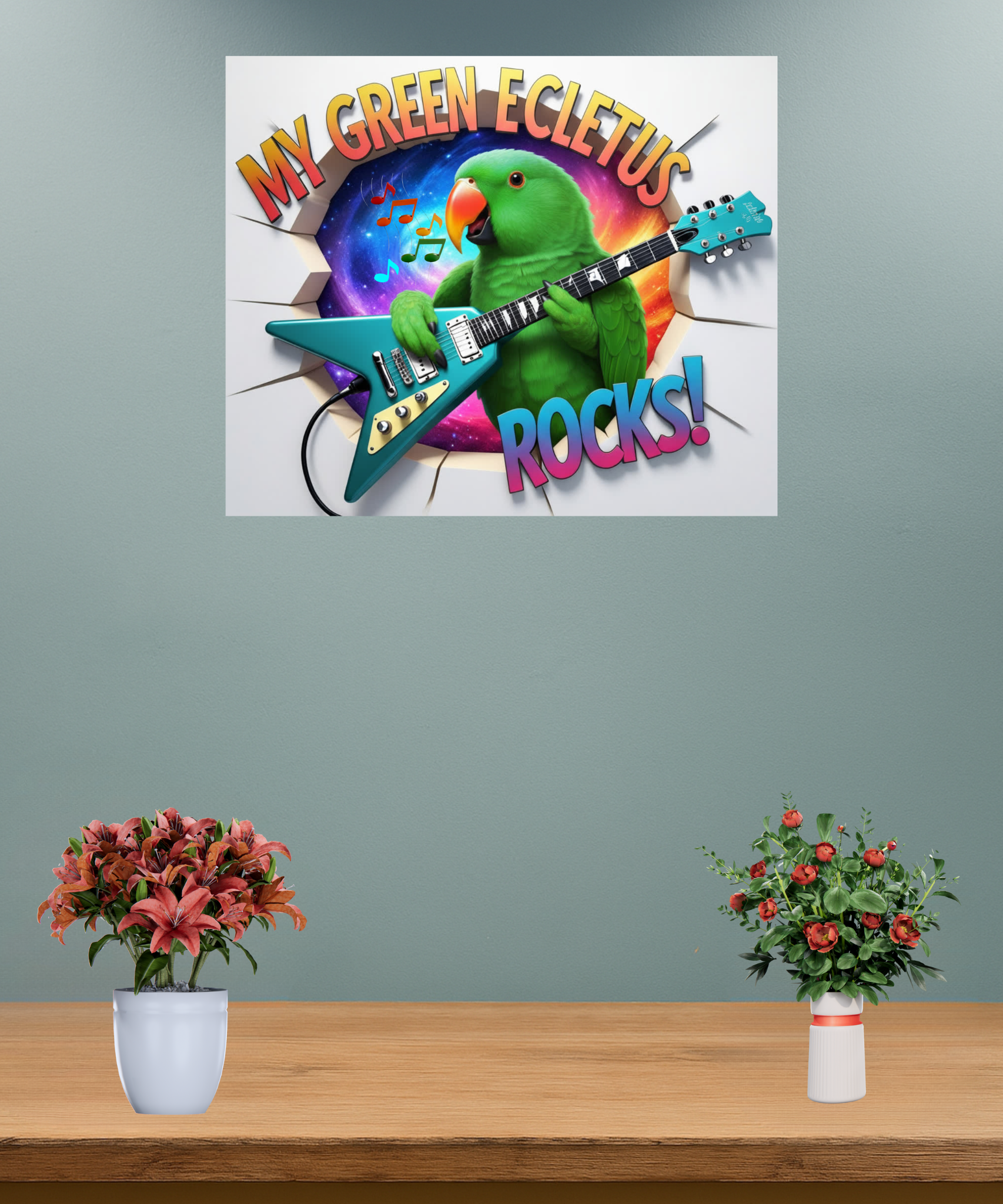 Green Eclectus Rocks Wall Hanging