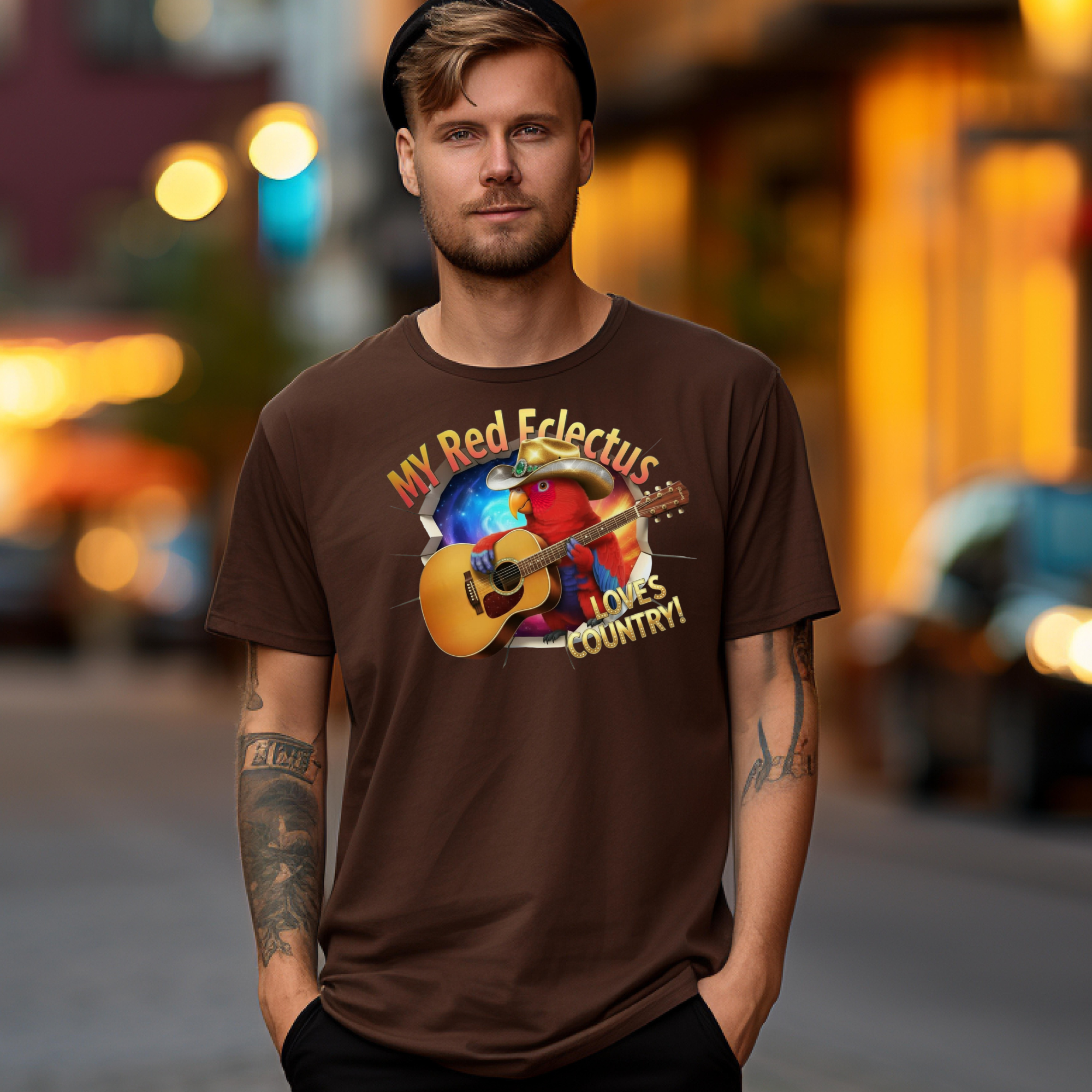 Red Eclectus Loves Country T-Shirt