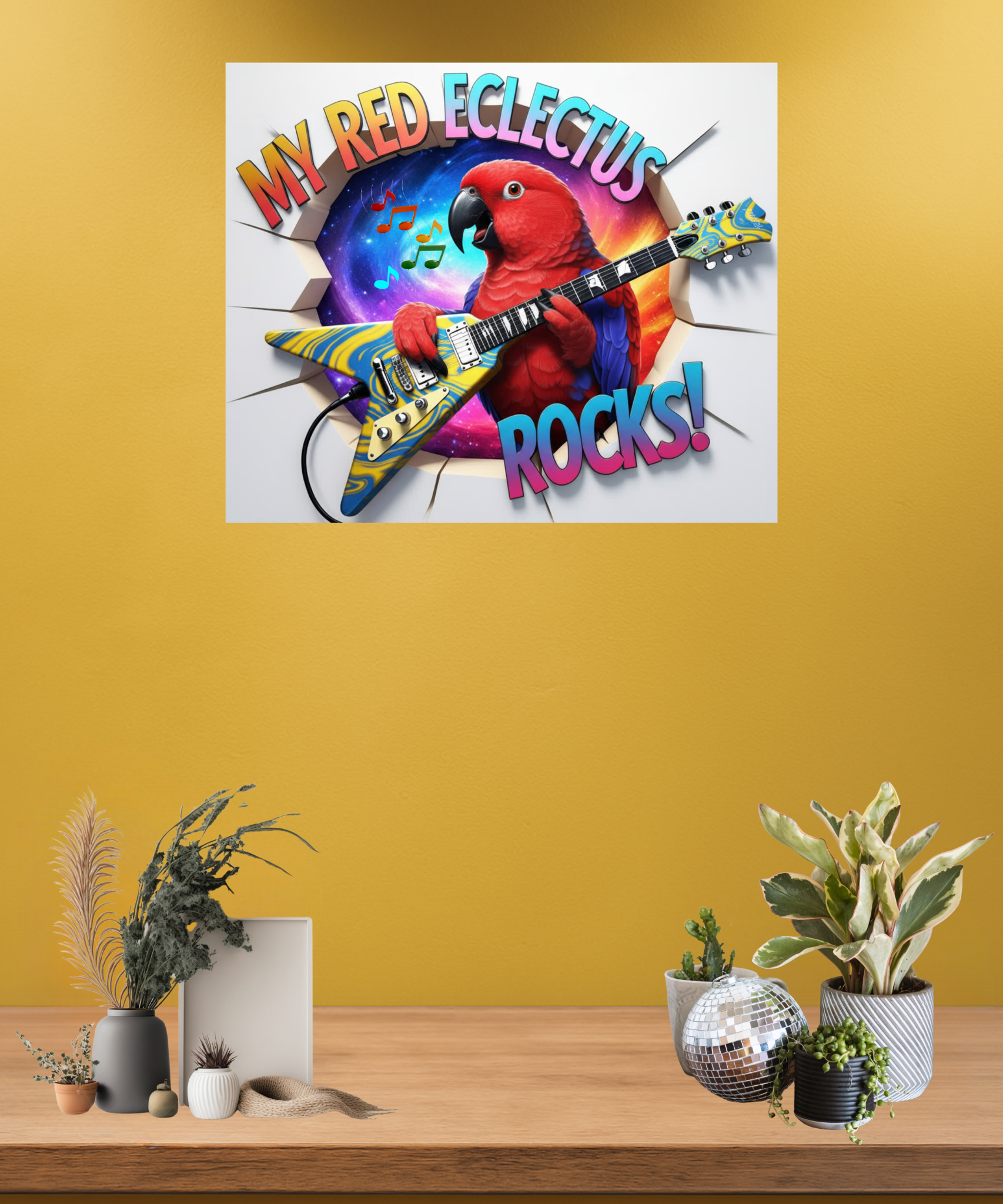 Red Eclectus Breakthrough Wall-Hanging