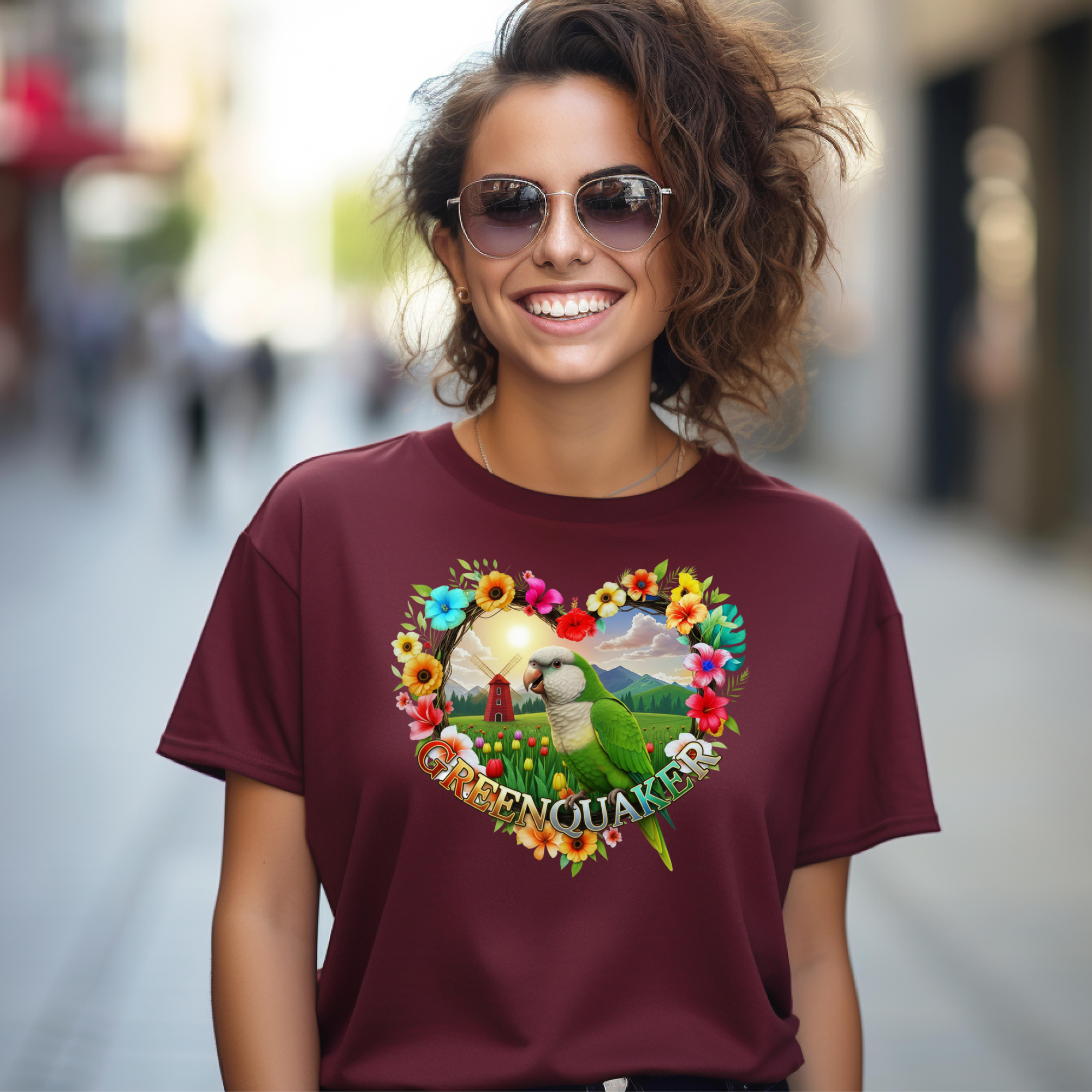 Green Quaker Flower T-Shirt