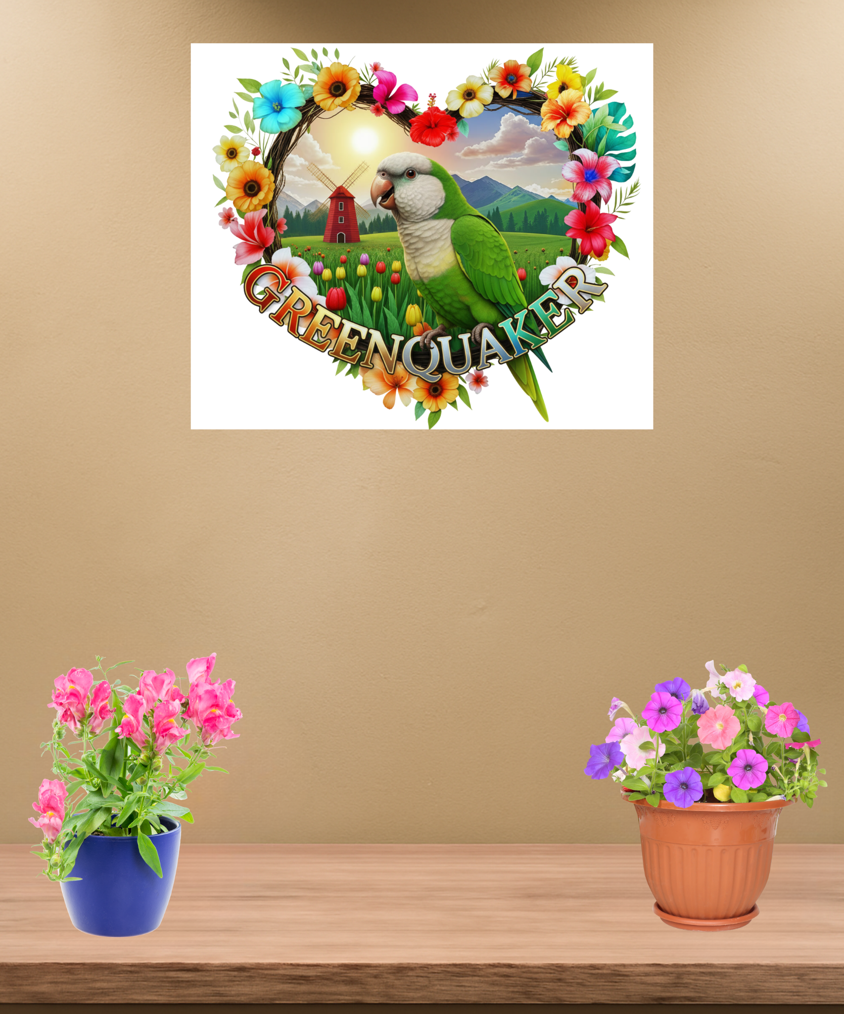 Green Quaker Art Wall-Hanging