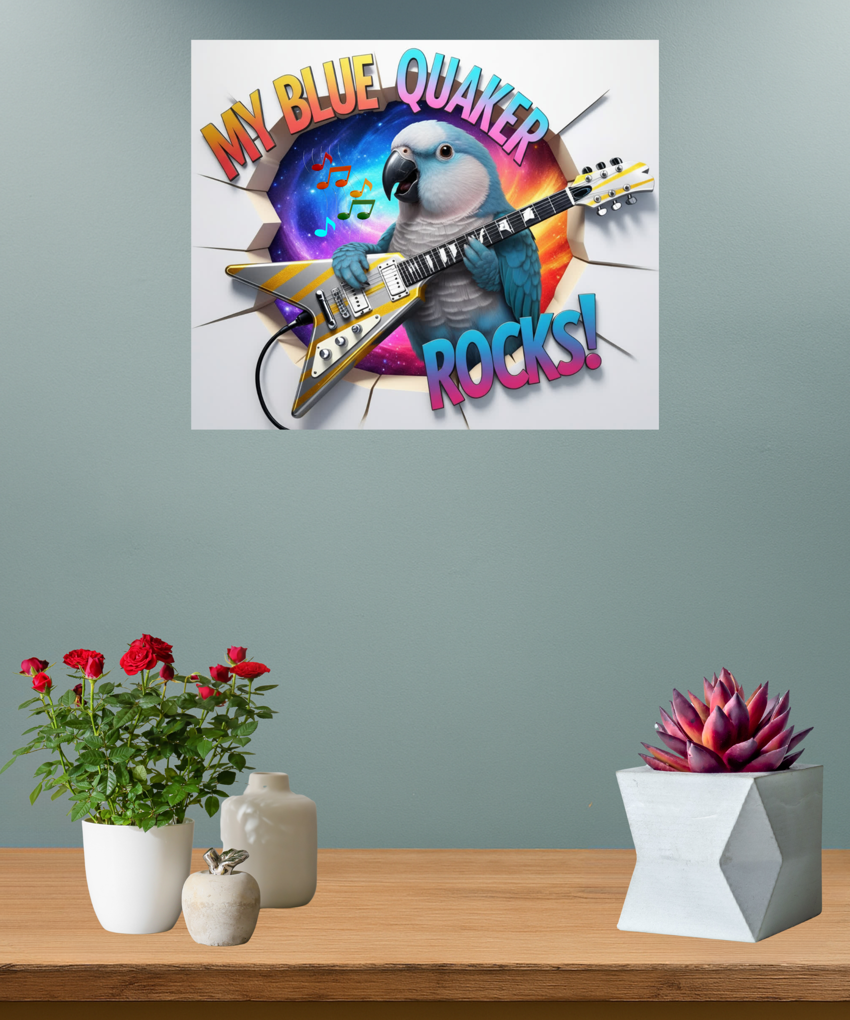 My Blue Quaker Rocks Wall-Hanging